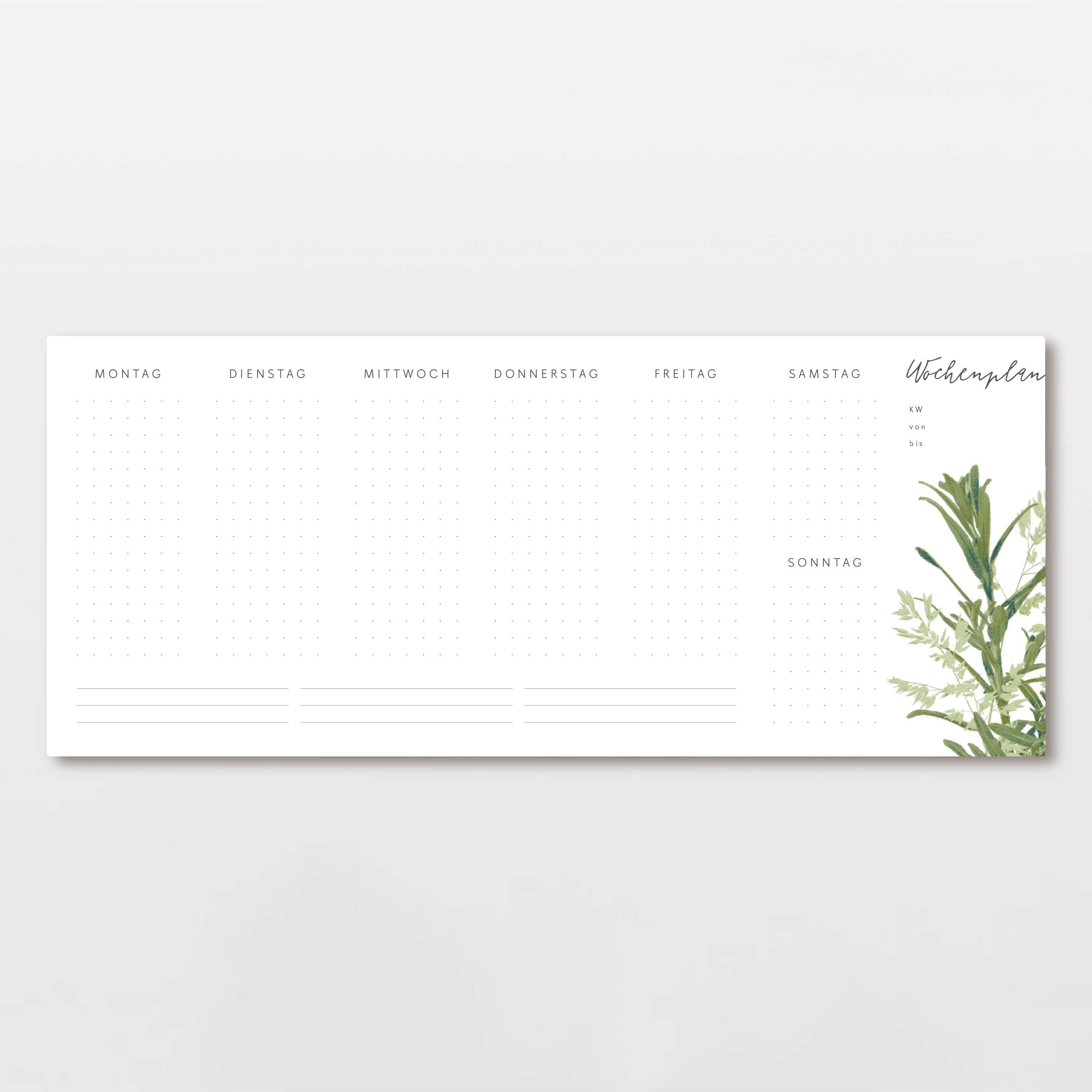 Wildblumen Atelier Wochenplaner Sanddorn