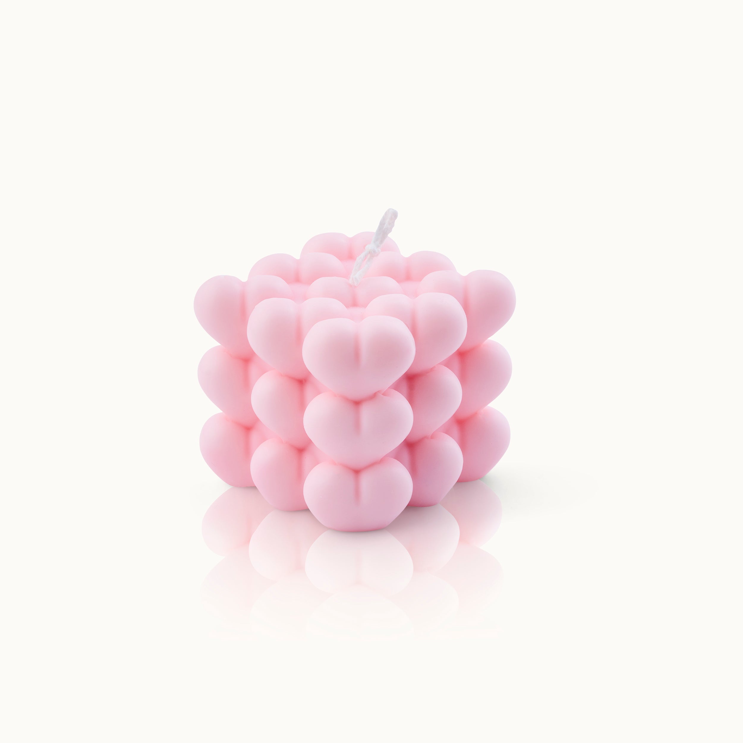 by Vivi Bubble Heart Kerze Rosa