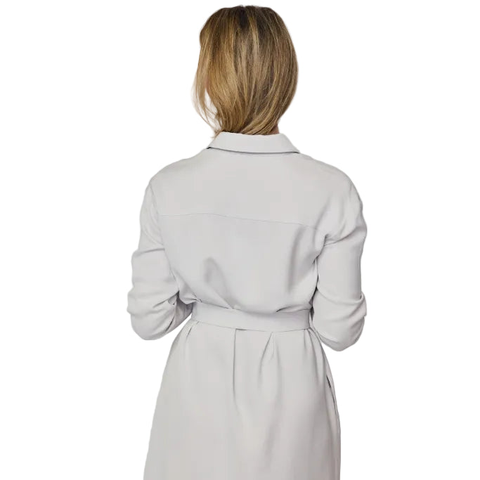 NINA REIN Hemdblusenkleid aus Lyocell in Hellgrau