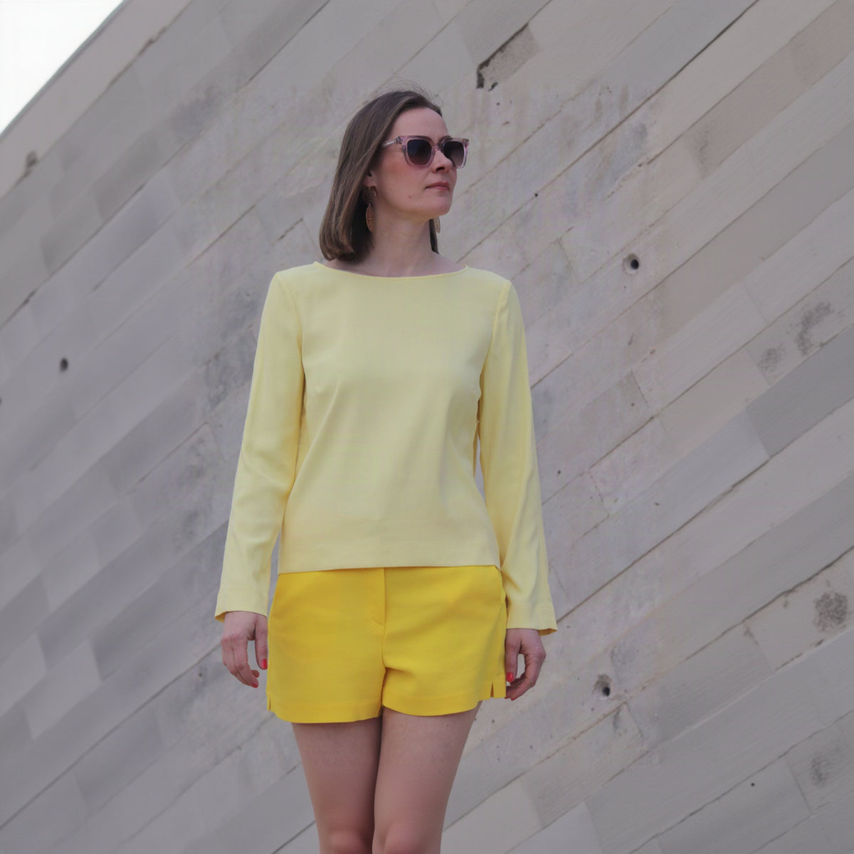 NINA REIN Shirt aus Lyocell in Gelb