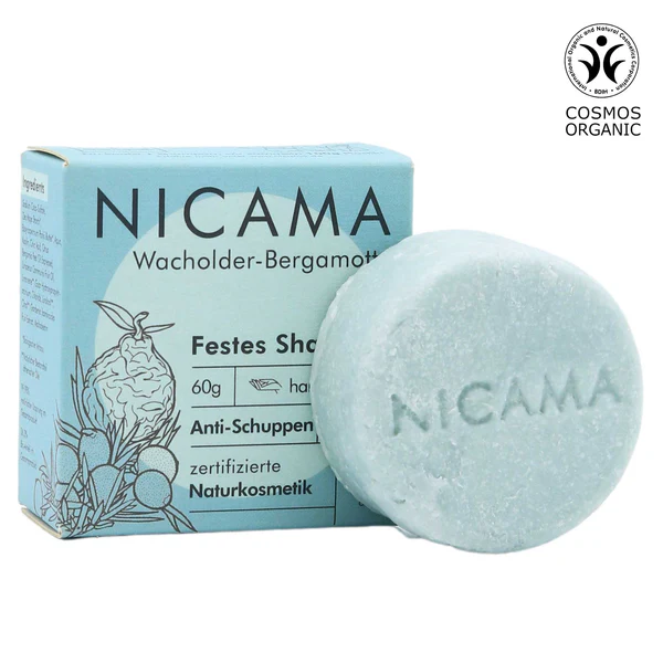 NICAMA Festes Shampoo 60 g Wacholder-Bergamotte