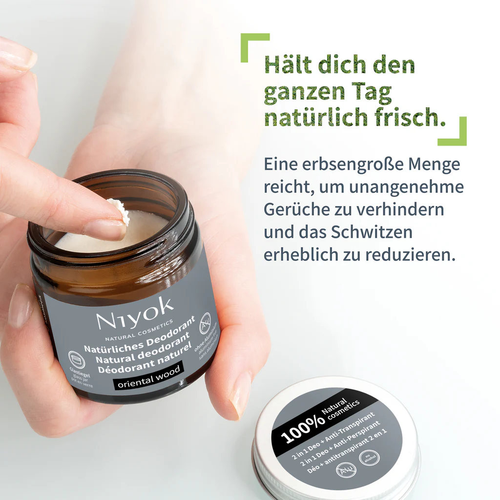 Niyok 2 in 1 anti-transpirante Deocreme "Oriental Wood" 40 ml