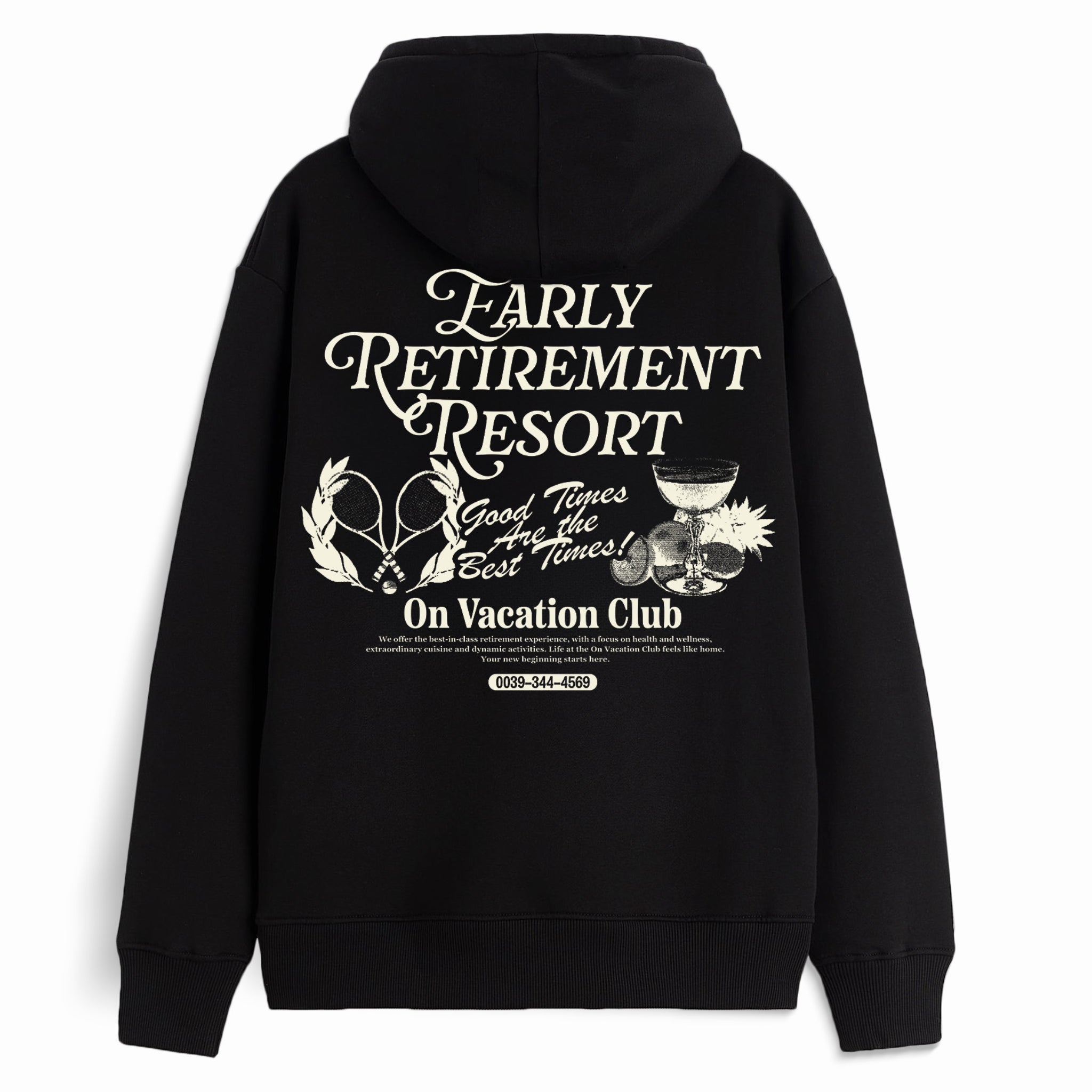 On Vacation Unisex Hoodie "Resort" Black