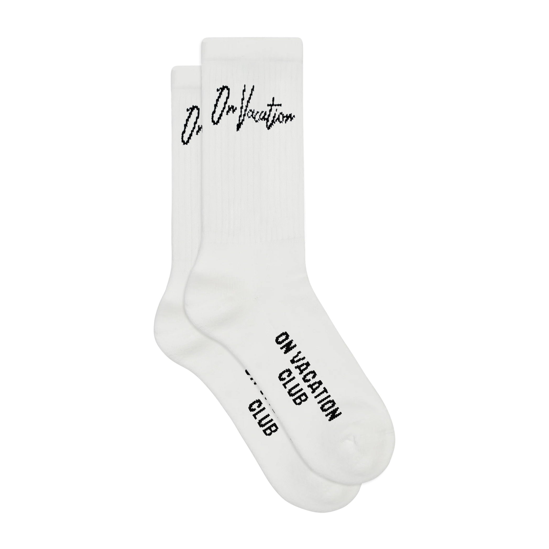 On Vacation "Signature" Tennis Socks White Black