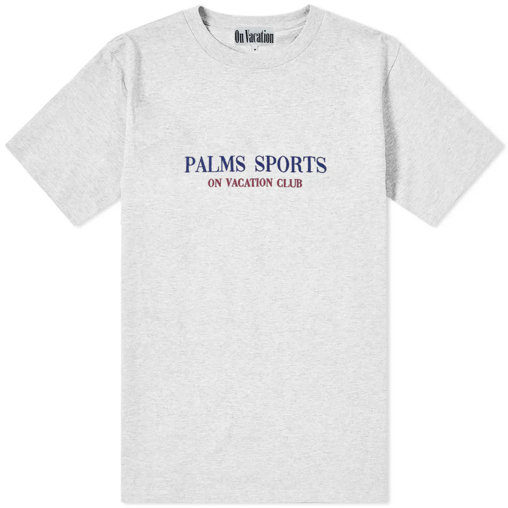 On Vacation Unisex T-Shirt "Palms Sports" Grey Blue