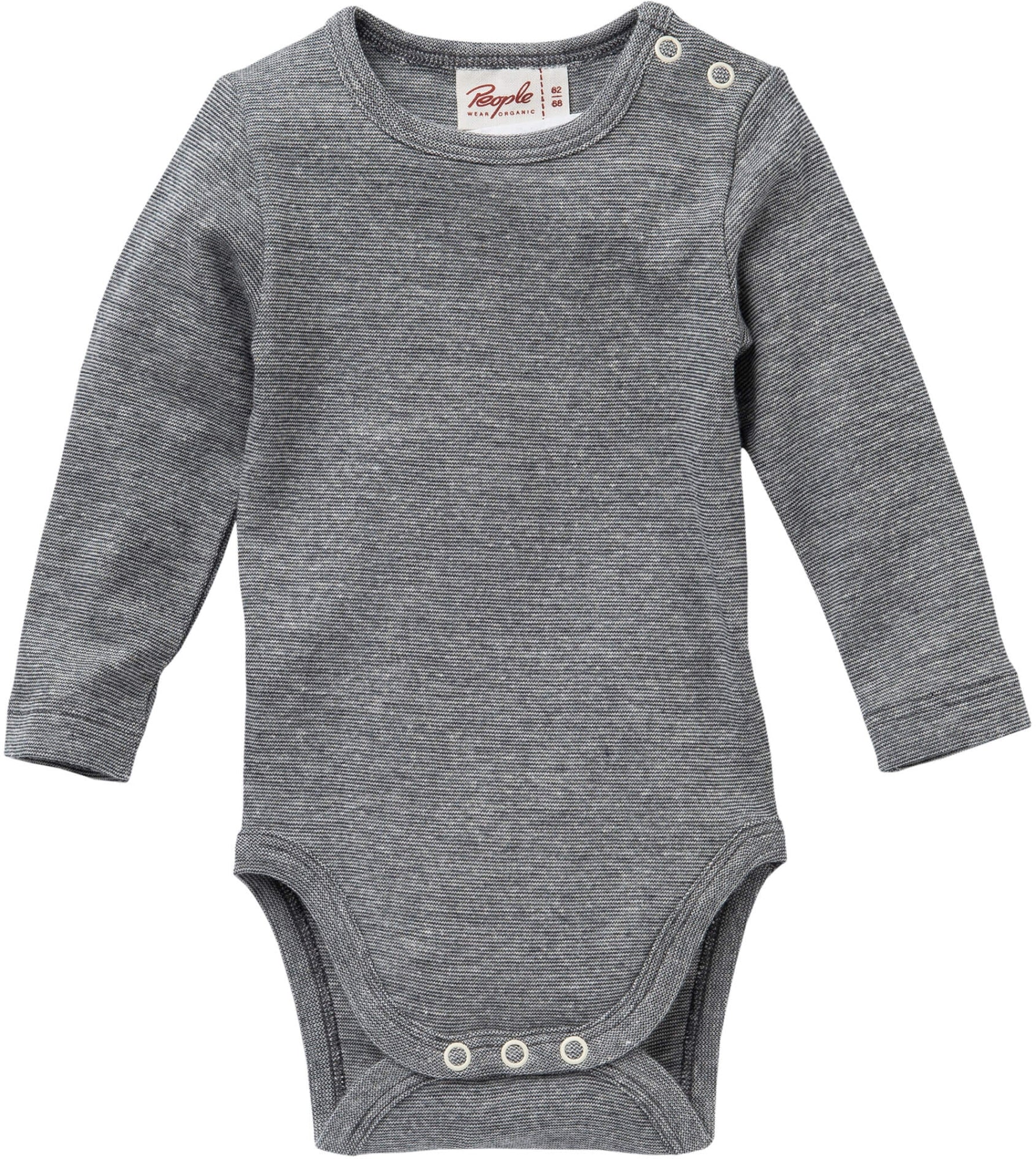 People Wear Organic Baumwolle-Wolle-Seide Langarm-Body 98 104 Schiefergrau Mélange