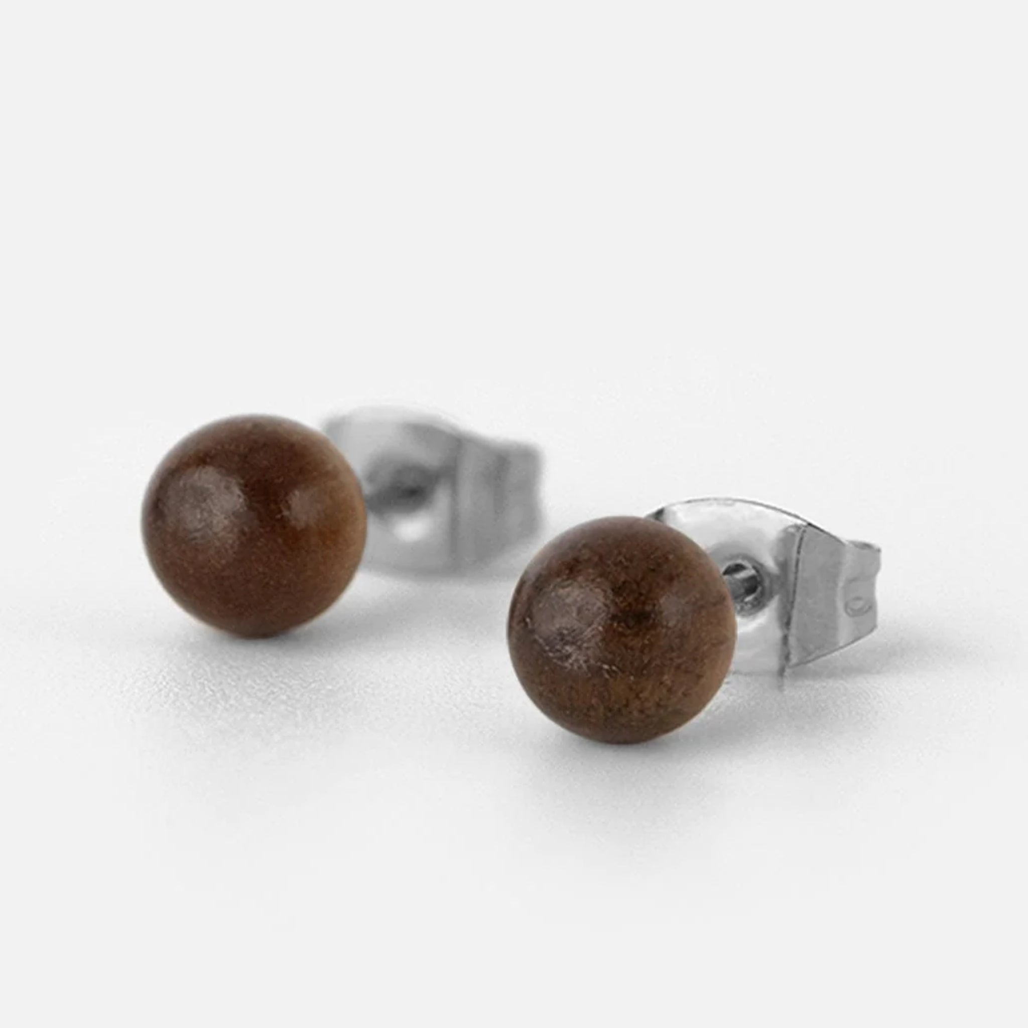 KERBHOLZ Ohrstecker "PEARL EARRING" Walnut & Silver