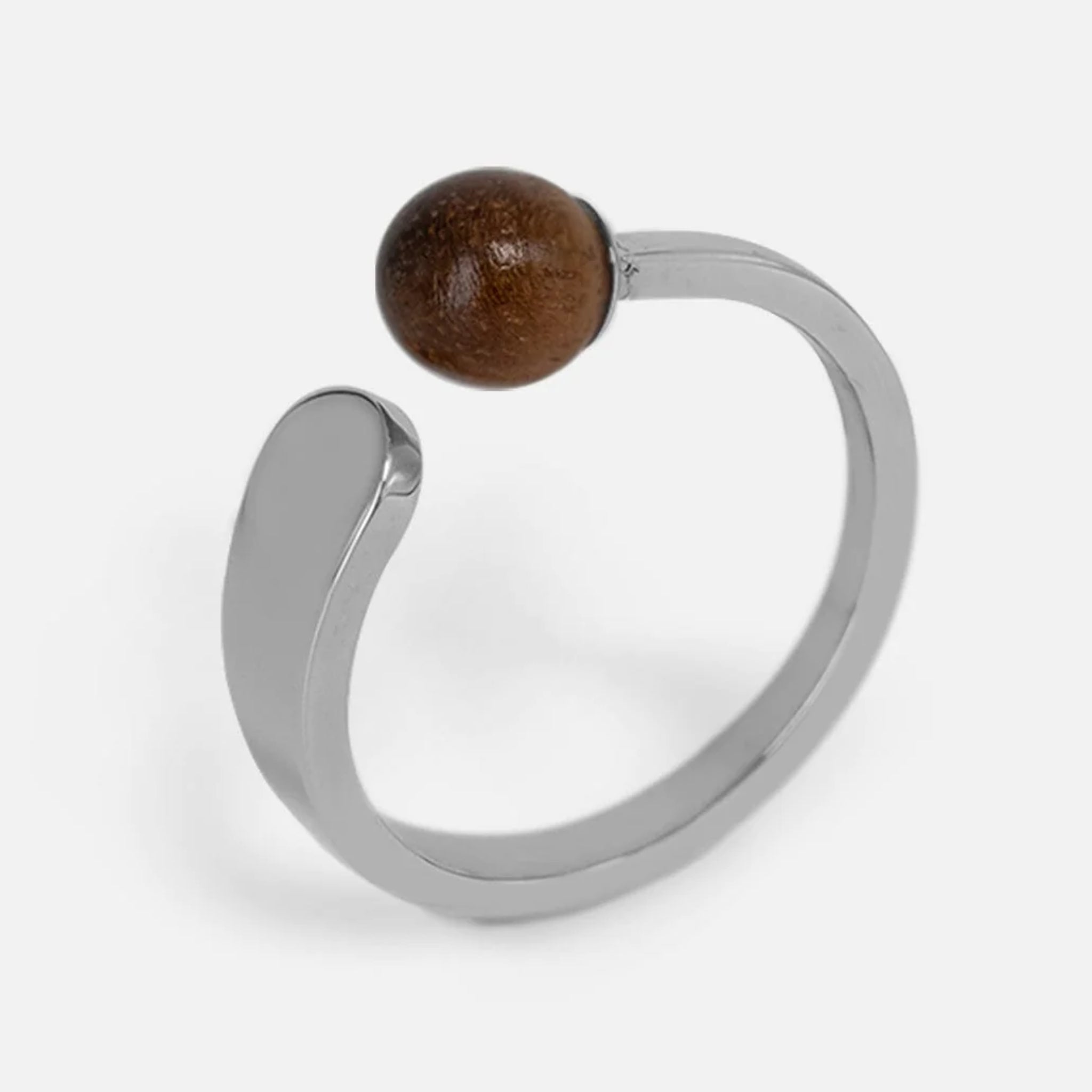 KERBHOLZ Ring "PEARL RING" Silver & Walnuss