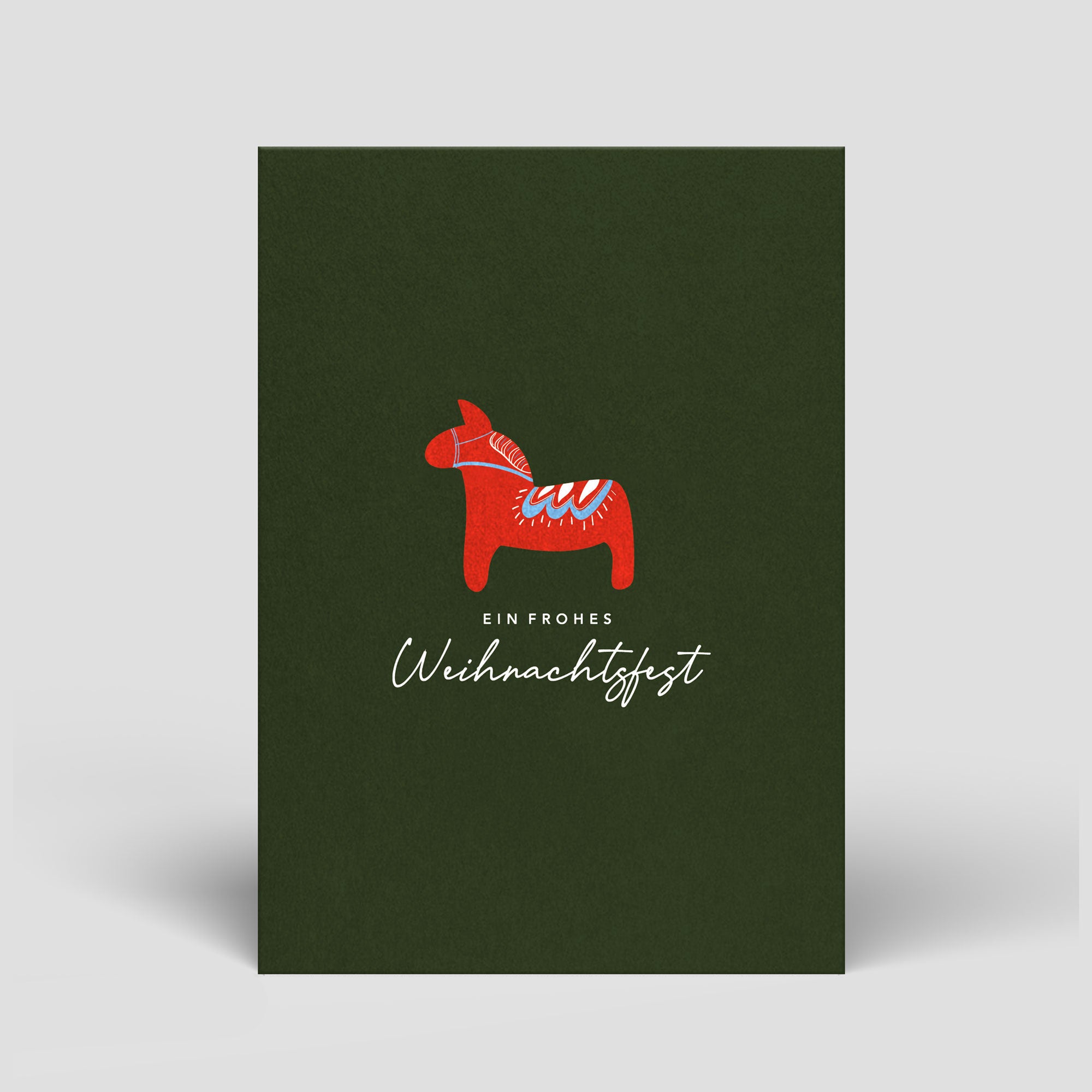Naturbedacht Weihnachtskarten DIN A6 Rotes Dalapferd (Nr. 14)