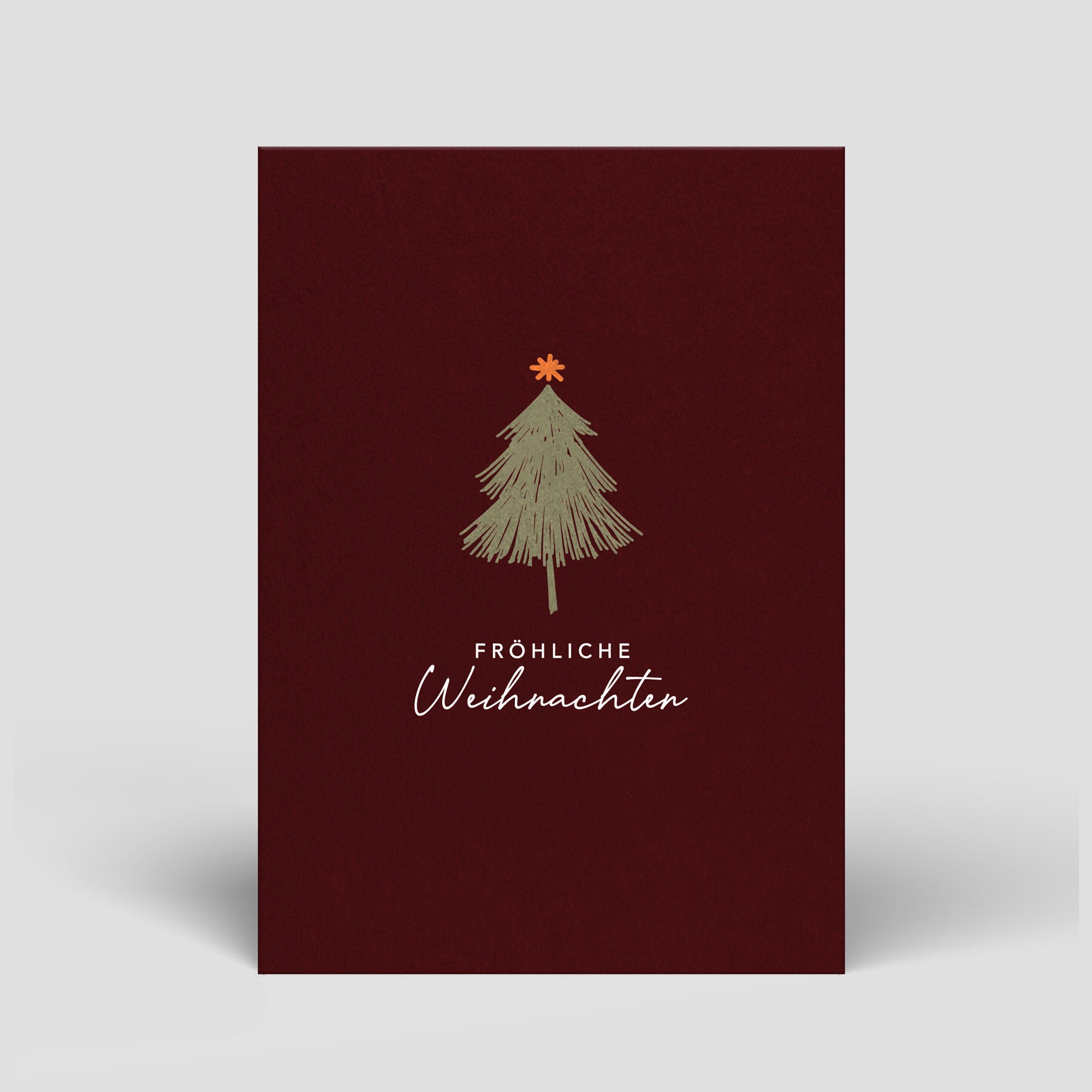 Naturbedacht Weihnachtskarten DIN A6 Tannenbaum dunkelrot (Nr. 6)
