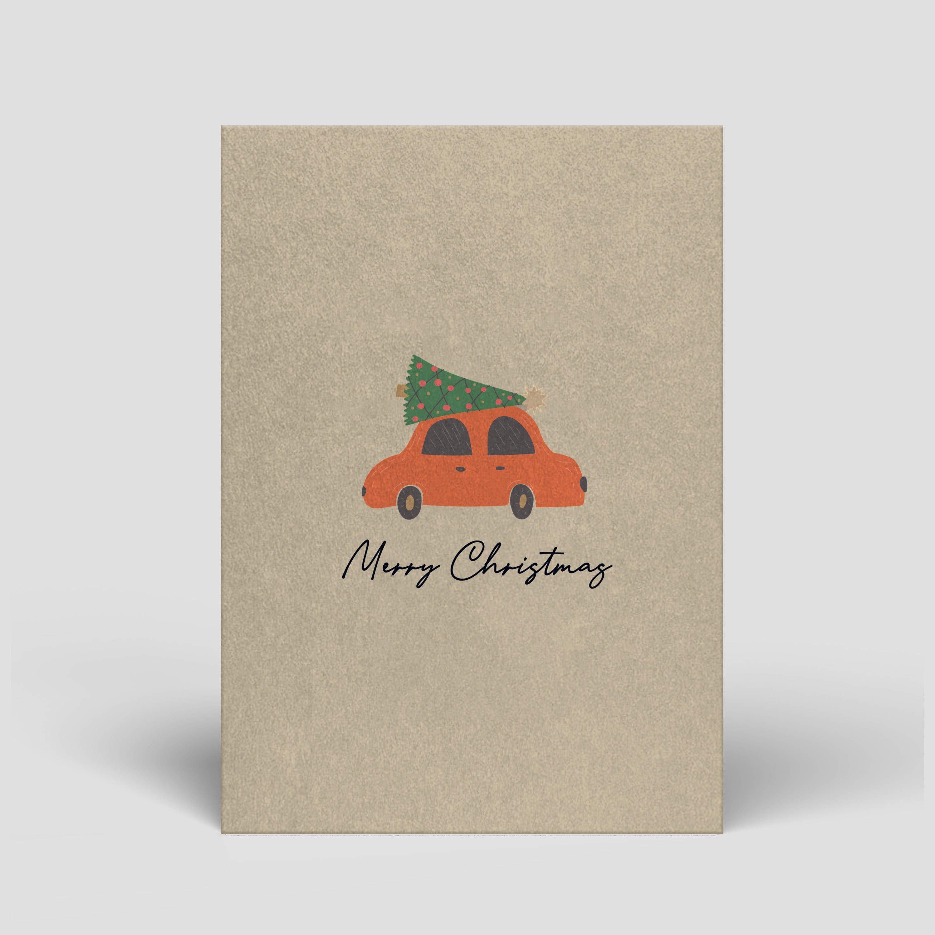 Naturbedacht Weihnachtskarten DIN A6 Auto mit Tannenbaum (Nr. 7)
