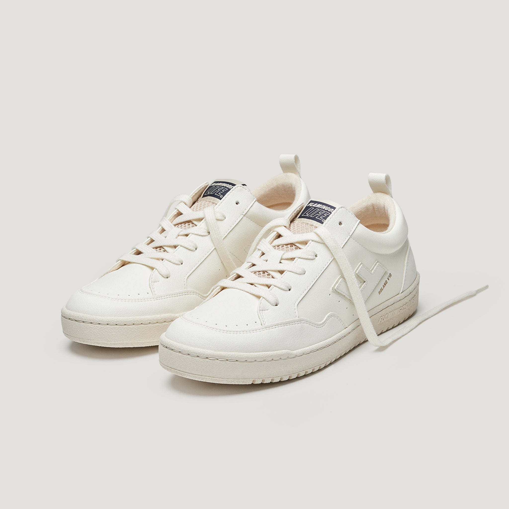 Flamingo's Life Unisex Sneaker "Roland V.10" Triple Panna