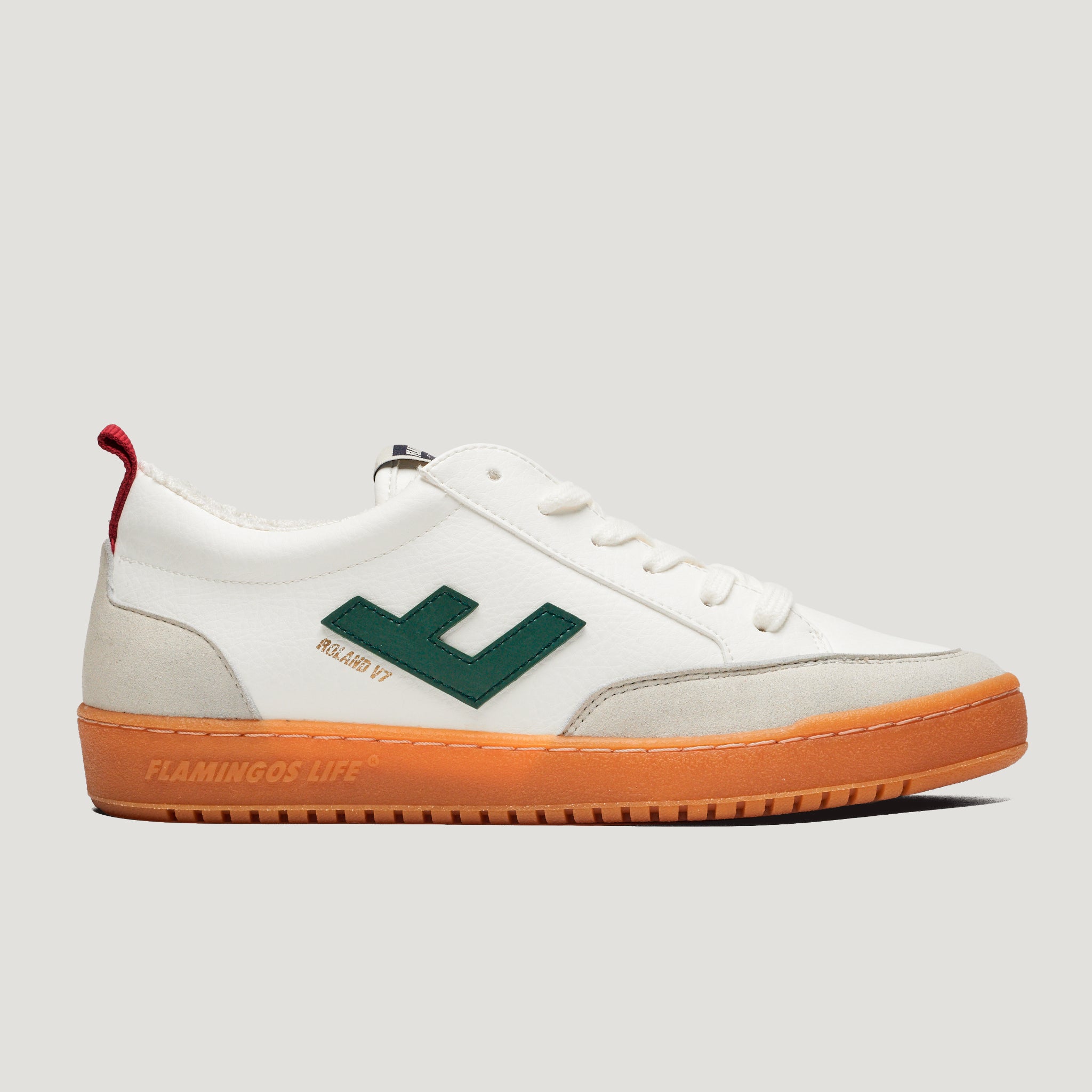 Flamingo's Life Unisex Sneaker "Roland V.7" White Forest Caramel