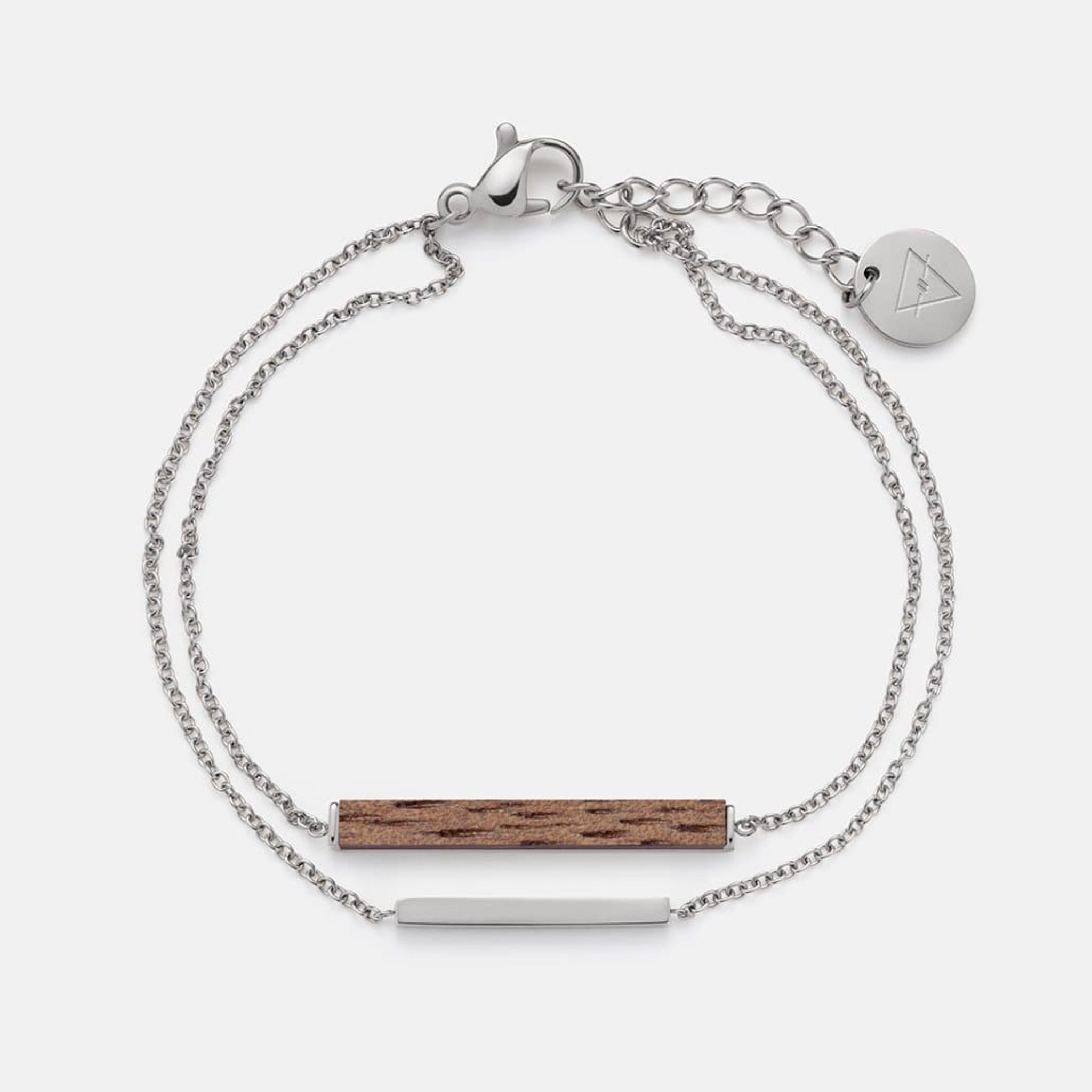 KERBHOLZ Armband "RECTANGLE BRACELET" Walnut Shiny Silver