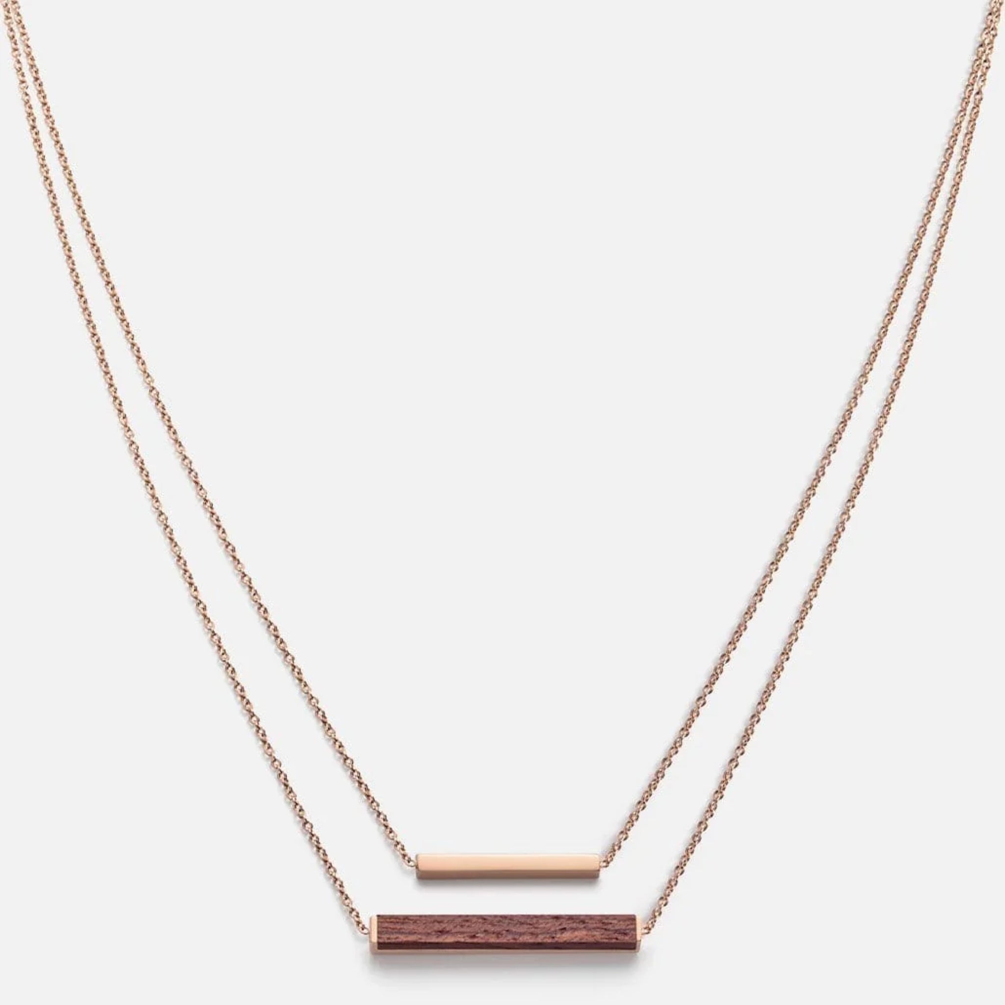 KERBHOLZ Halskette "RECTANGLE NECKLACE" Rosewood Shiny Rosegold