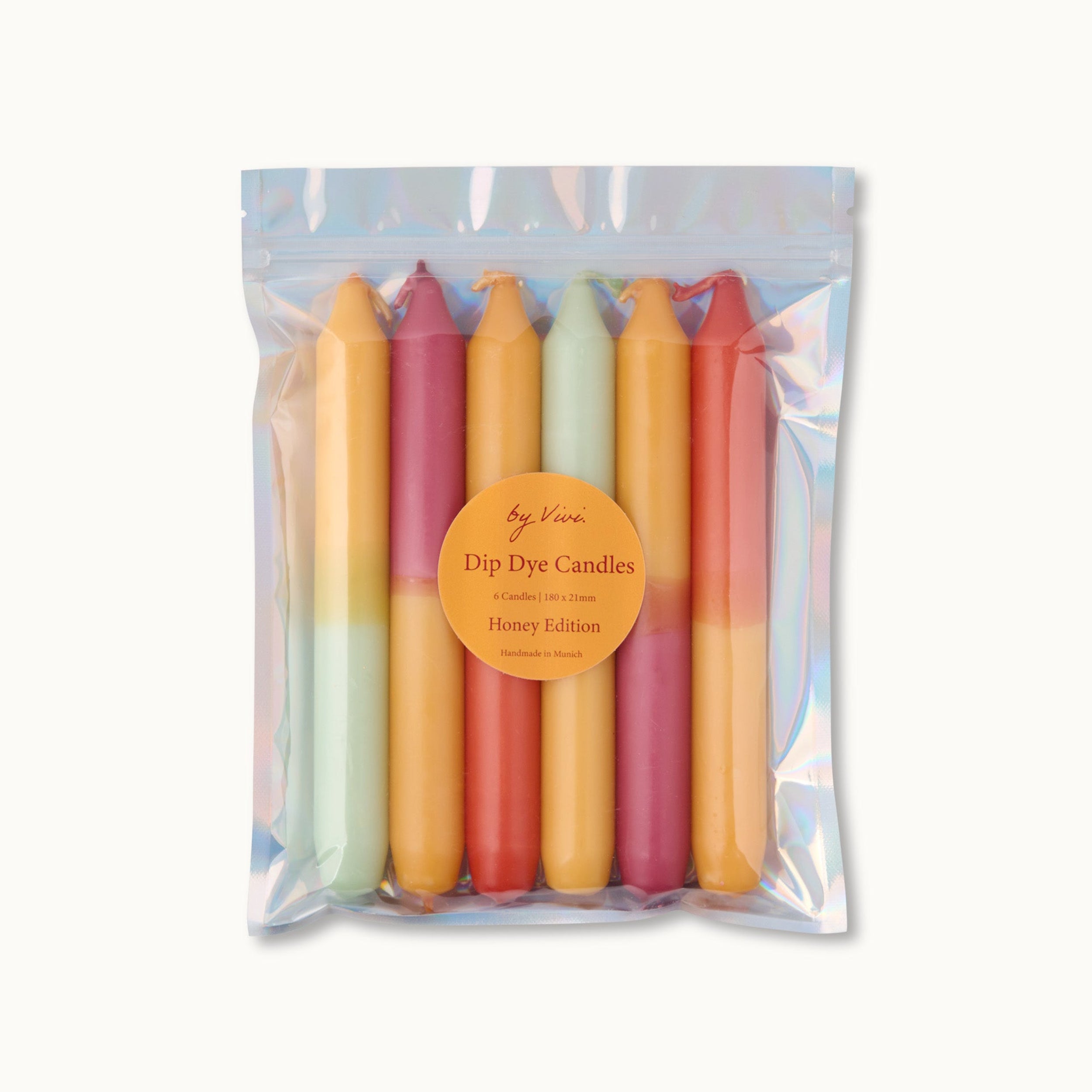 by Vivi Dip Dye Kerzen Set 6-teilig Honey Edition 18 x 2.2 cm