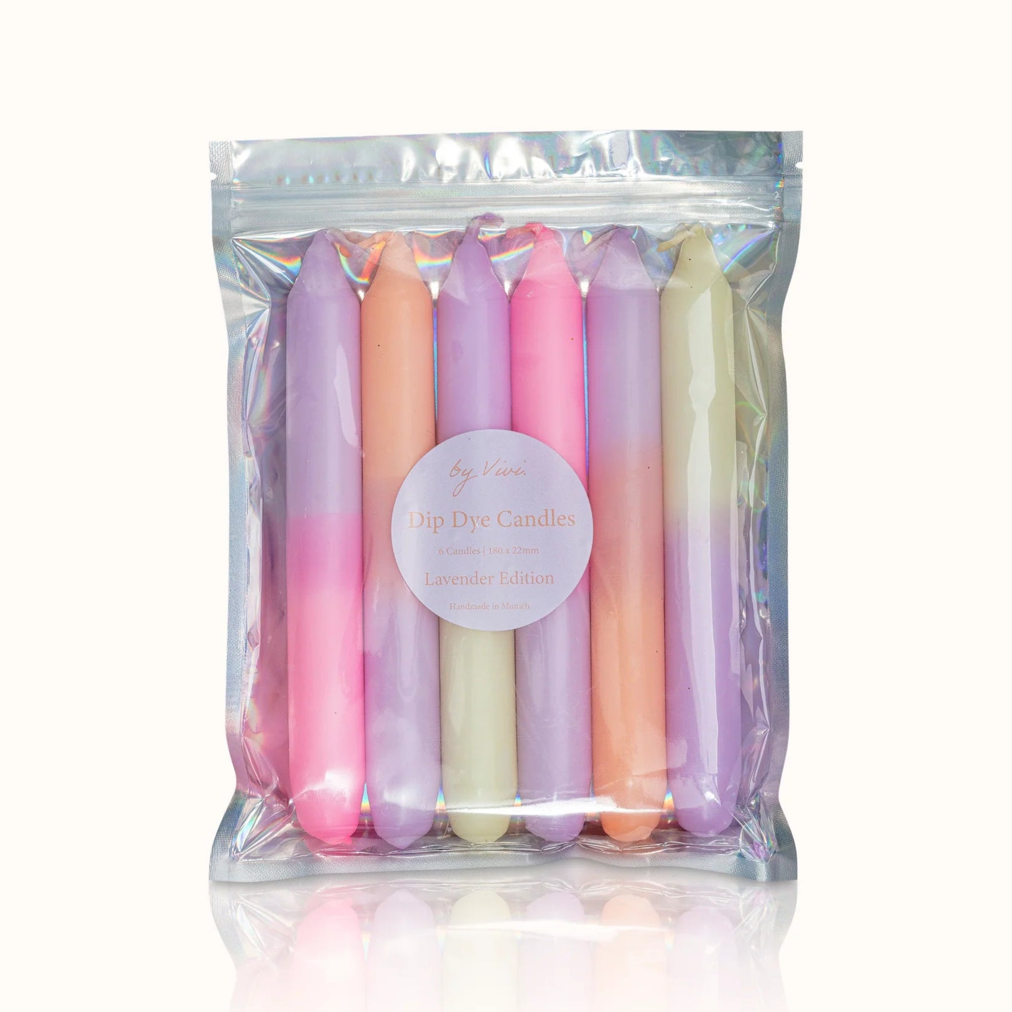 by Vivi Dip Dye Kerzen Set 6-teilig Lavender Edition 18 x 2.2 cm