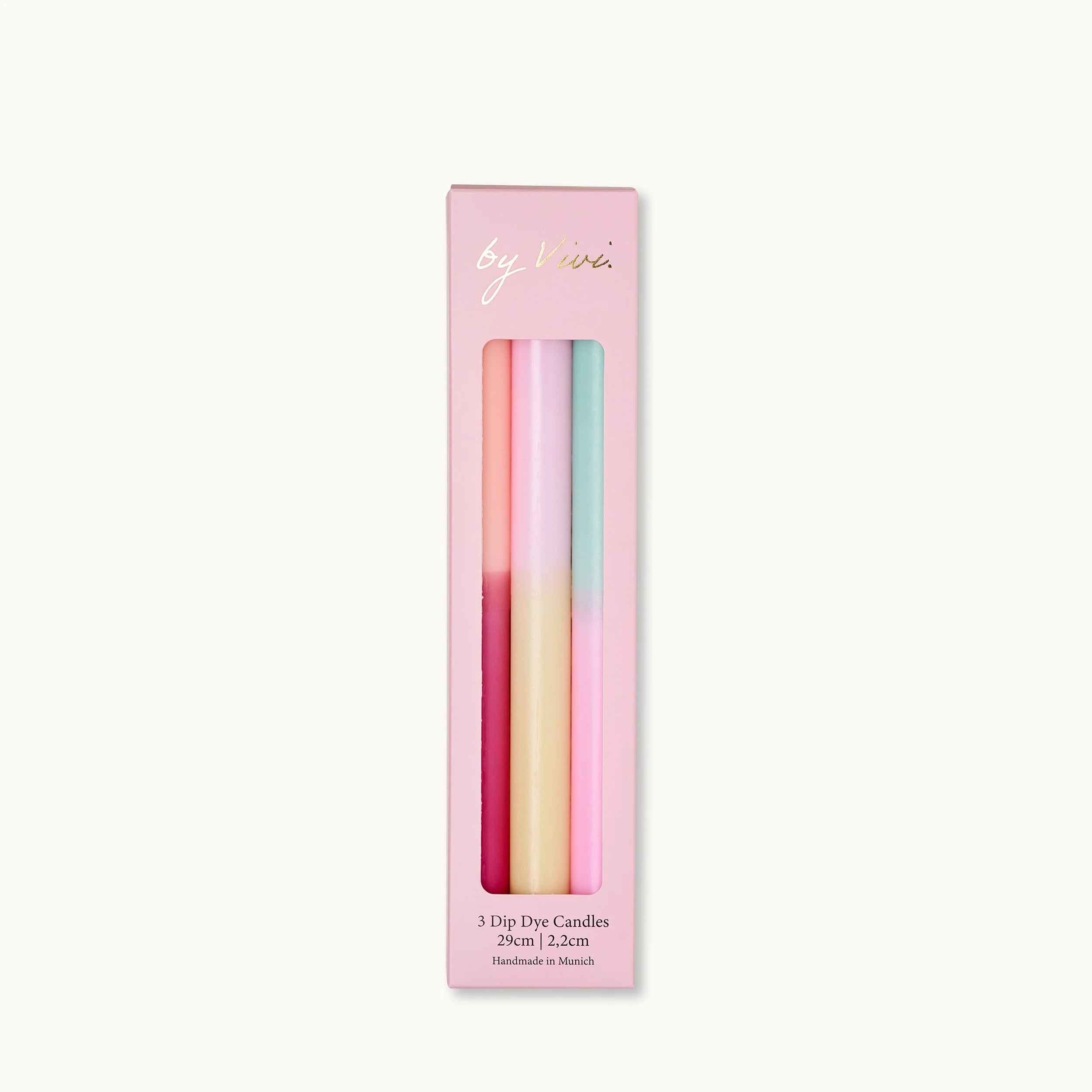 by Vivi Dip Dye Kerzen Set 3-teilig - lang Icecream Edition
