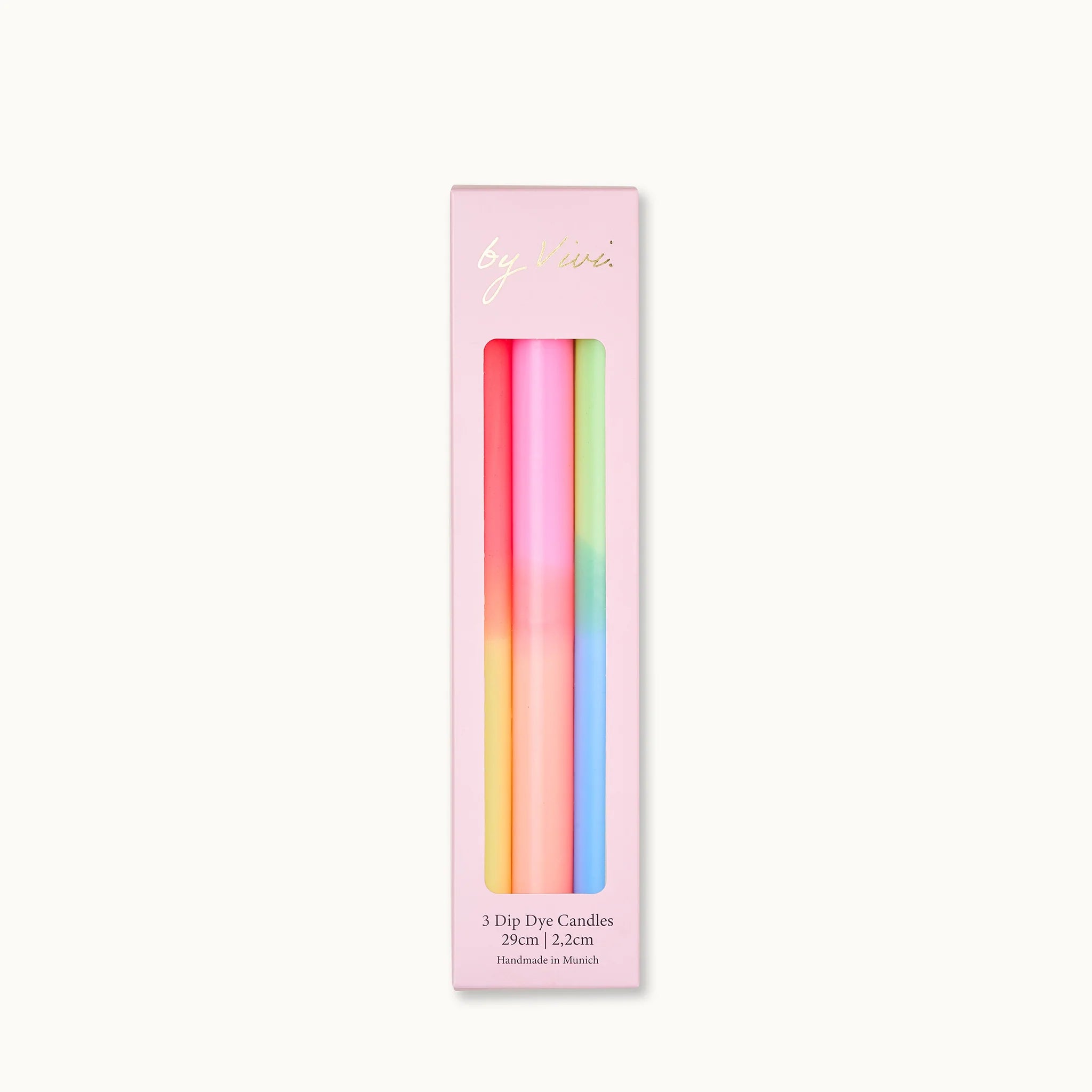 by Vivi Dip Dye Kerzen Set 3-teilig - lang Neon Edition