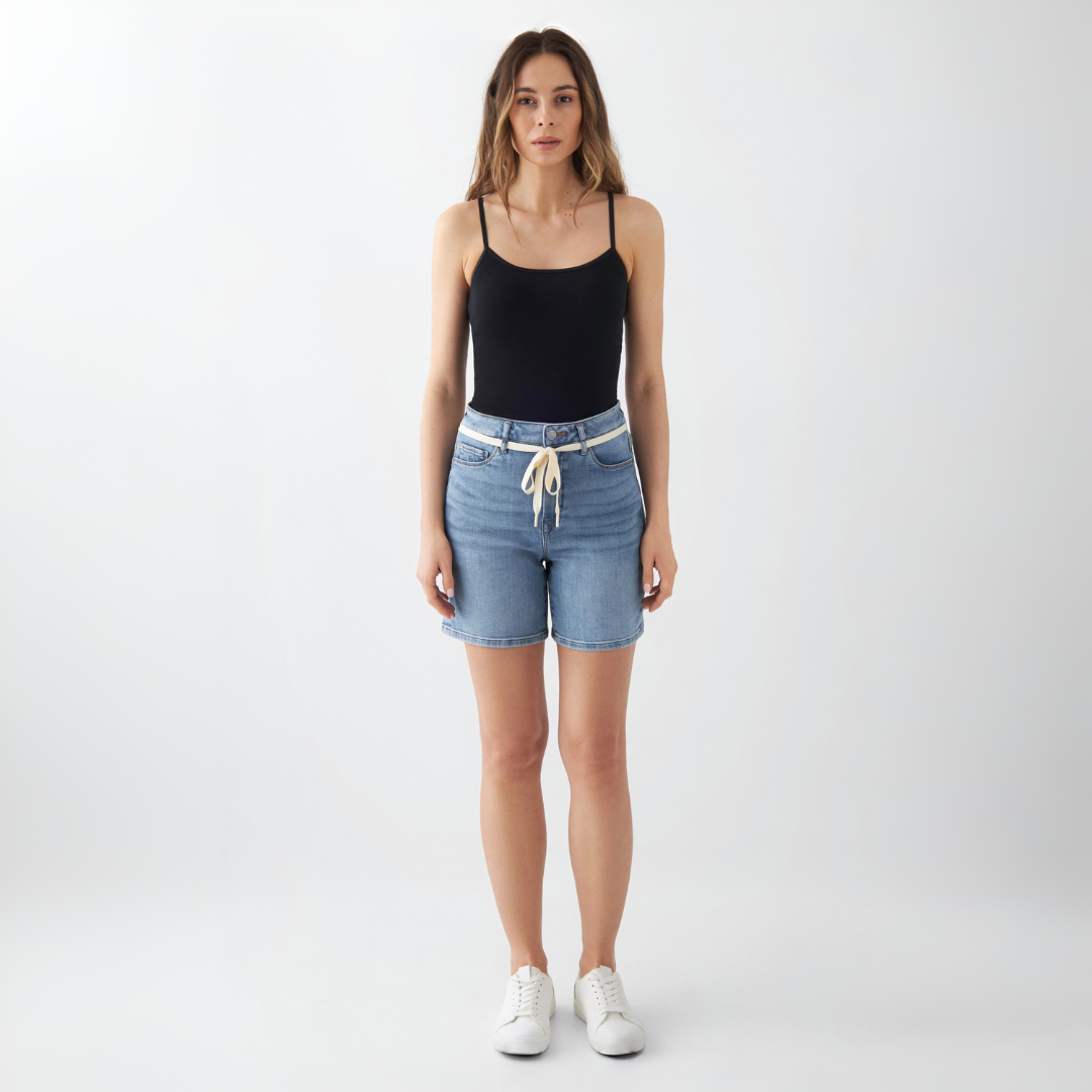 DAWN Denim Damen Shorts "STARDUST" Medium Blue