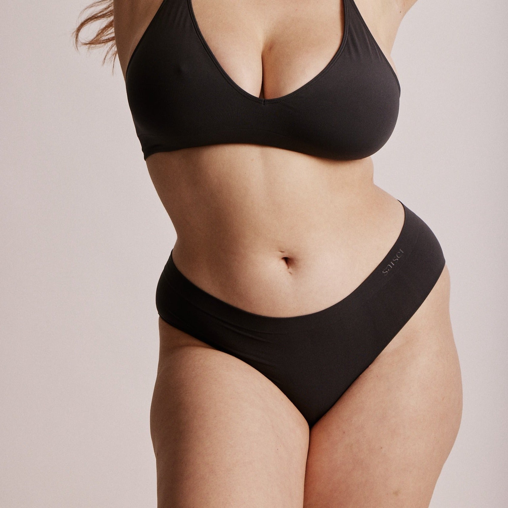 SaiSei Ultra-fine Regular-rise Bikini Slip (2-Pack) Raven Black