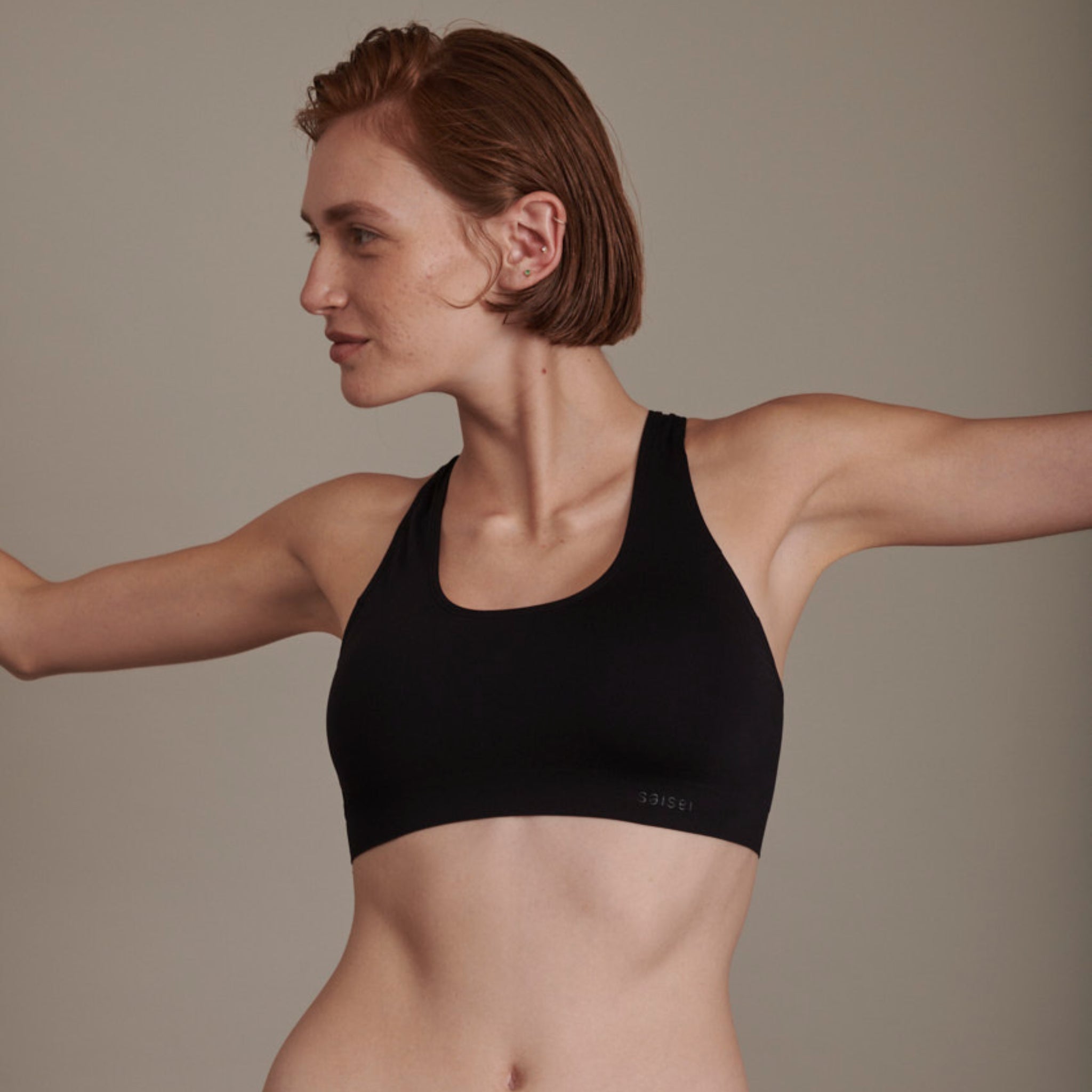 SaiSei Ultra-fine Racerback Bralette Raven Black