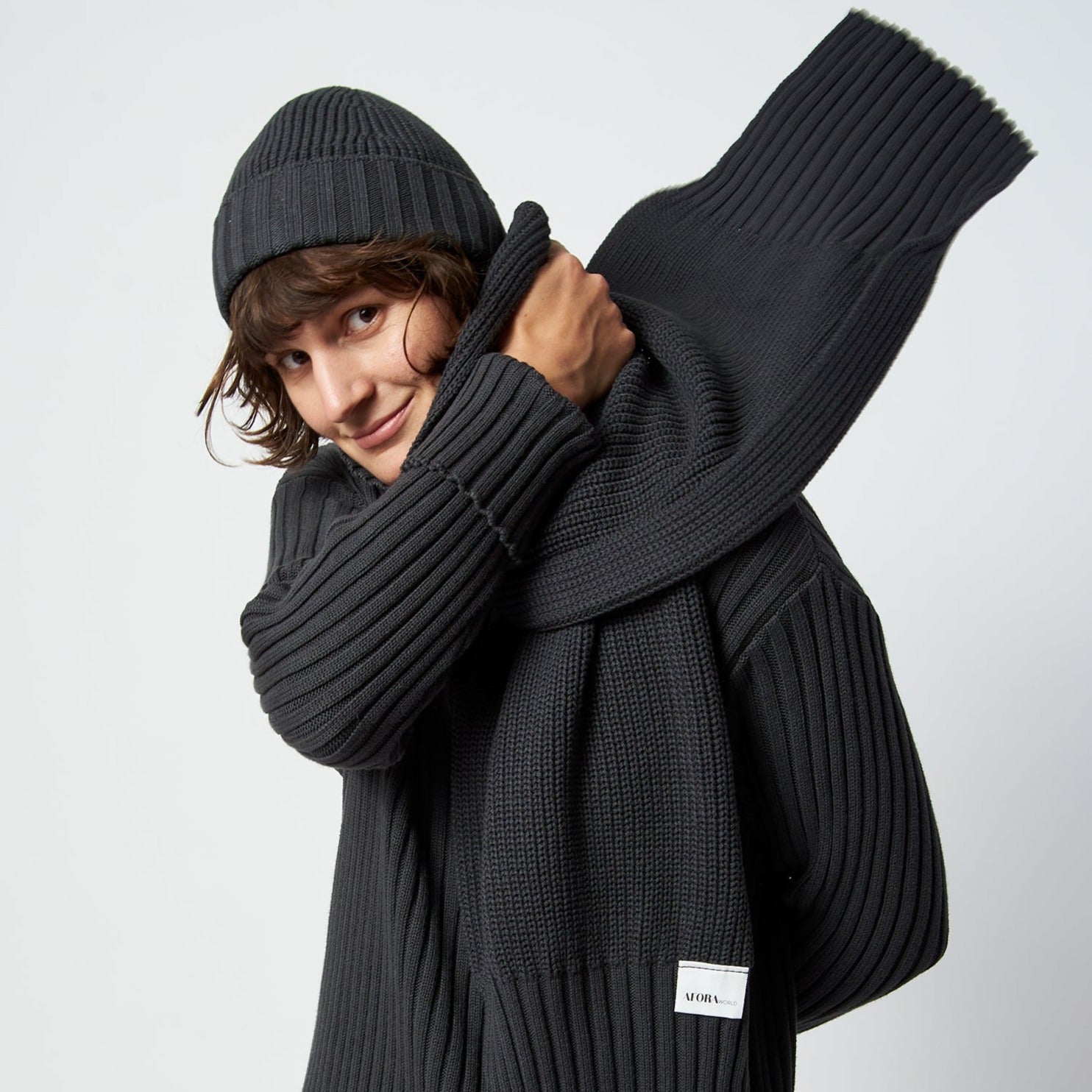 AFORAWORLD Schal "SCAR" Unisex Blaugrau