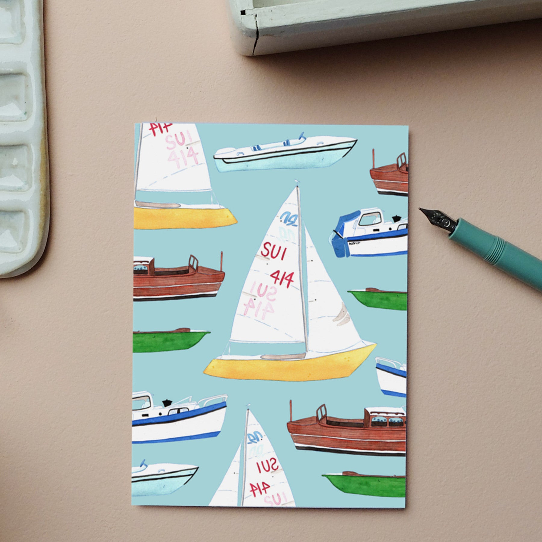 wonder of today Postkarte Boote DIN A6