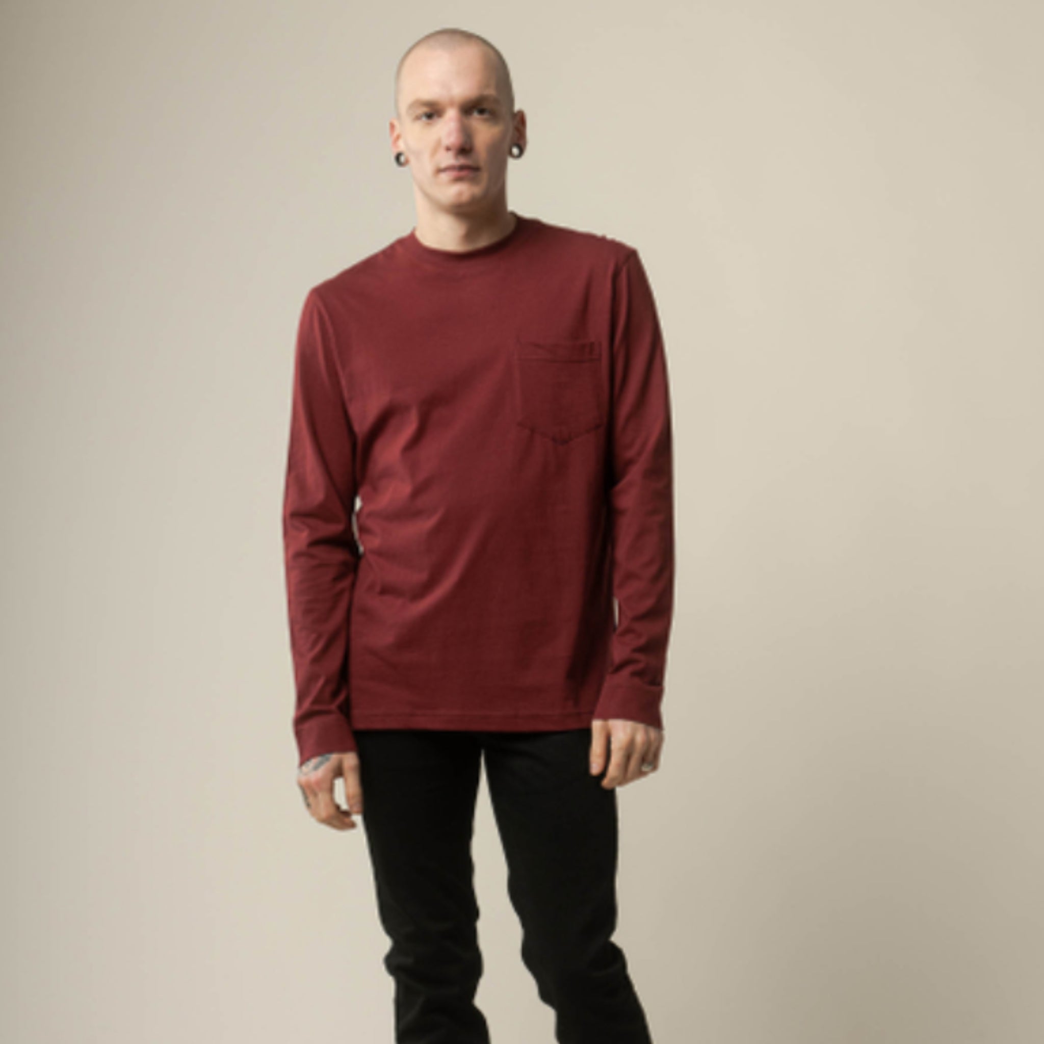 MELA Herren Langarmshirt "AROON" Burgunderrot