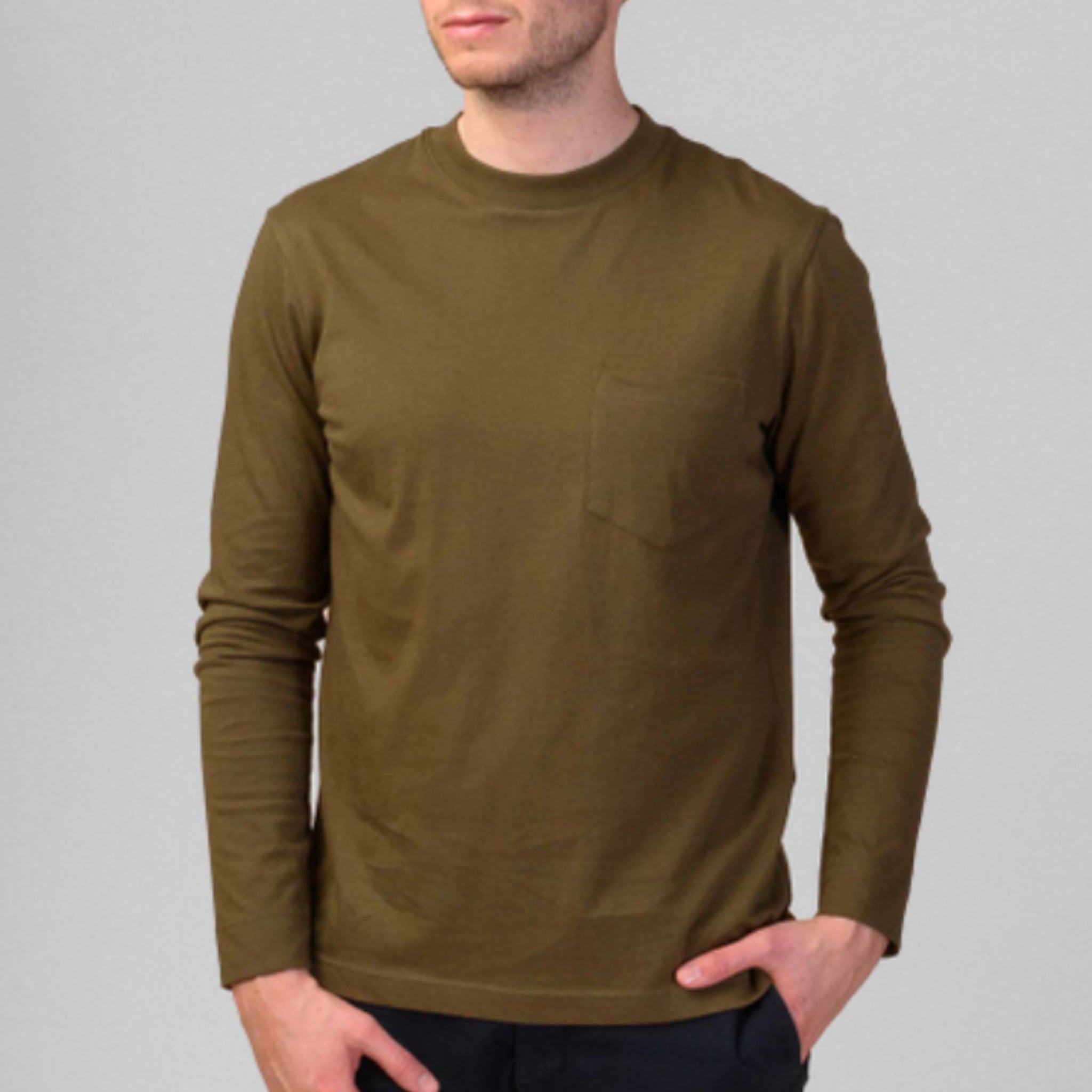 MELA Herren Langarmshirt "AROON" Khaki