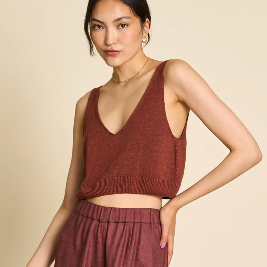 JAN N JUNE Damen Knit Top "JIMENA" Marsala