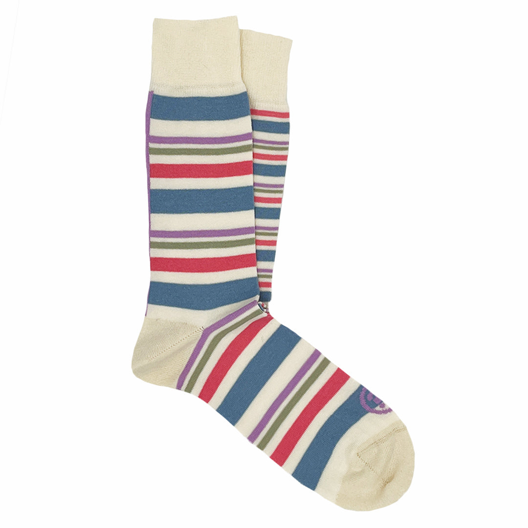 WAMS Alltagssocken "Sky Stripes" 36-40 Creme Bunt