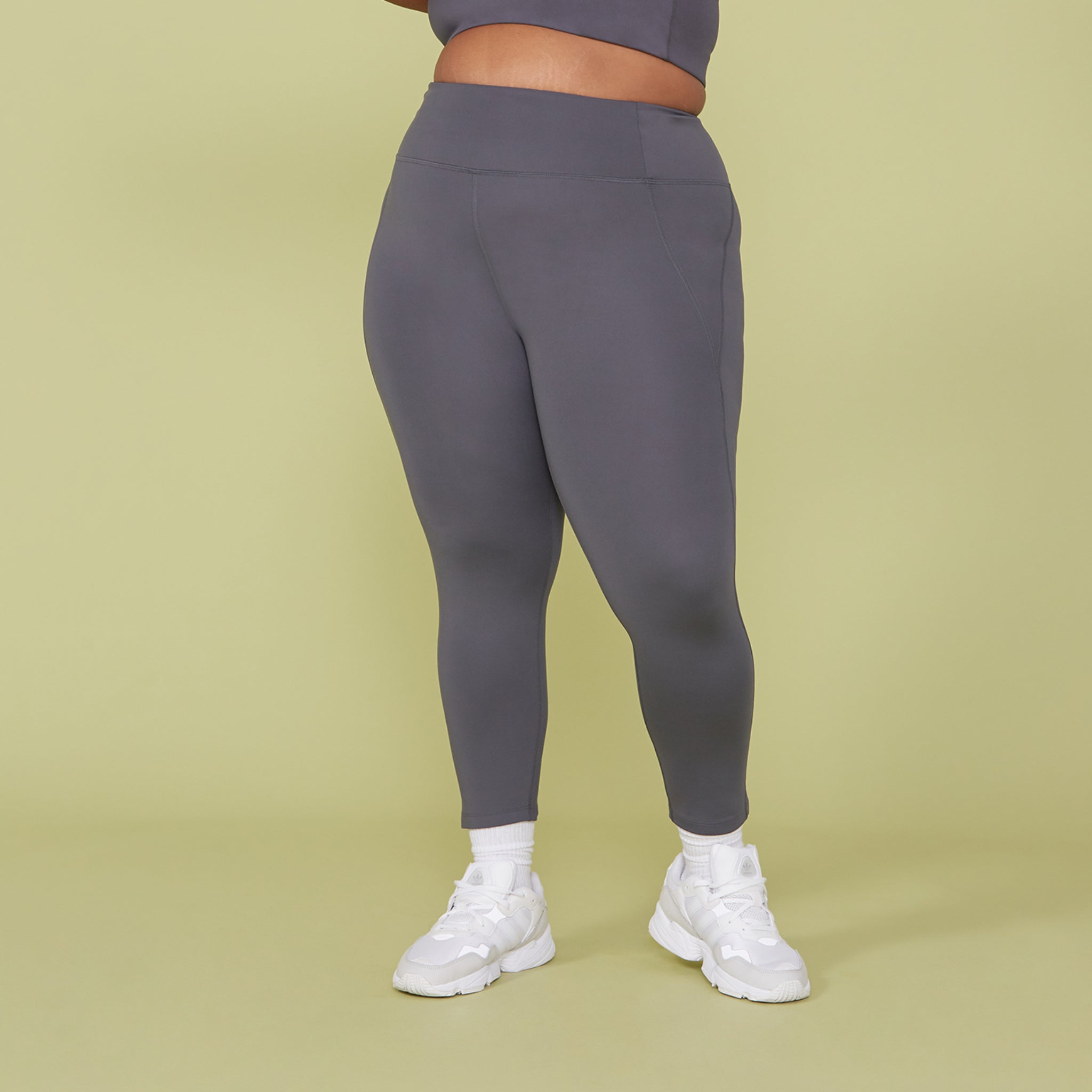 Girlfriend Collective Compressive "High Rise" Legging 7/8 Smoke
