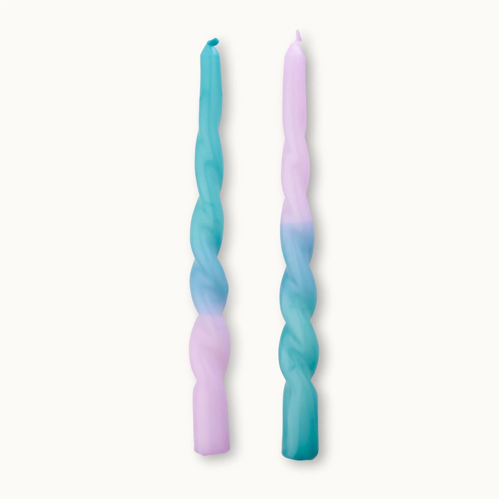 by Vivi Dip Dye Kerze Twisted "Splash" Flieder Petrol