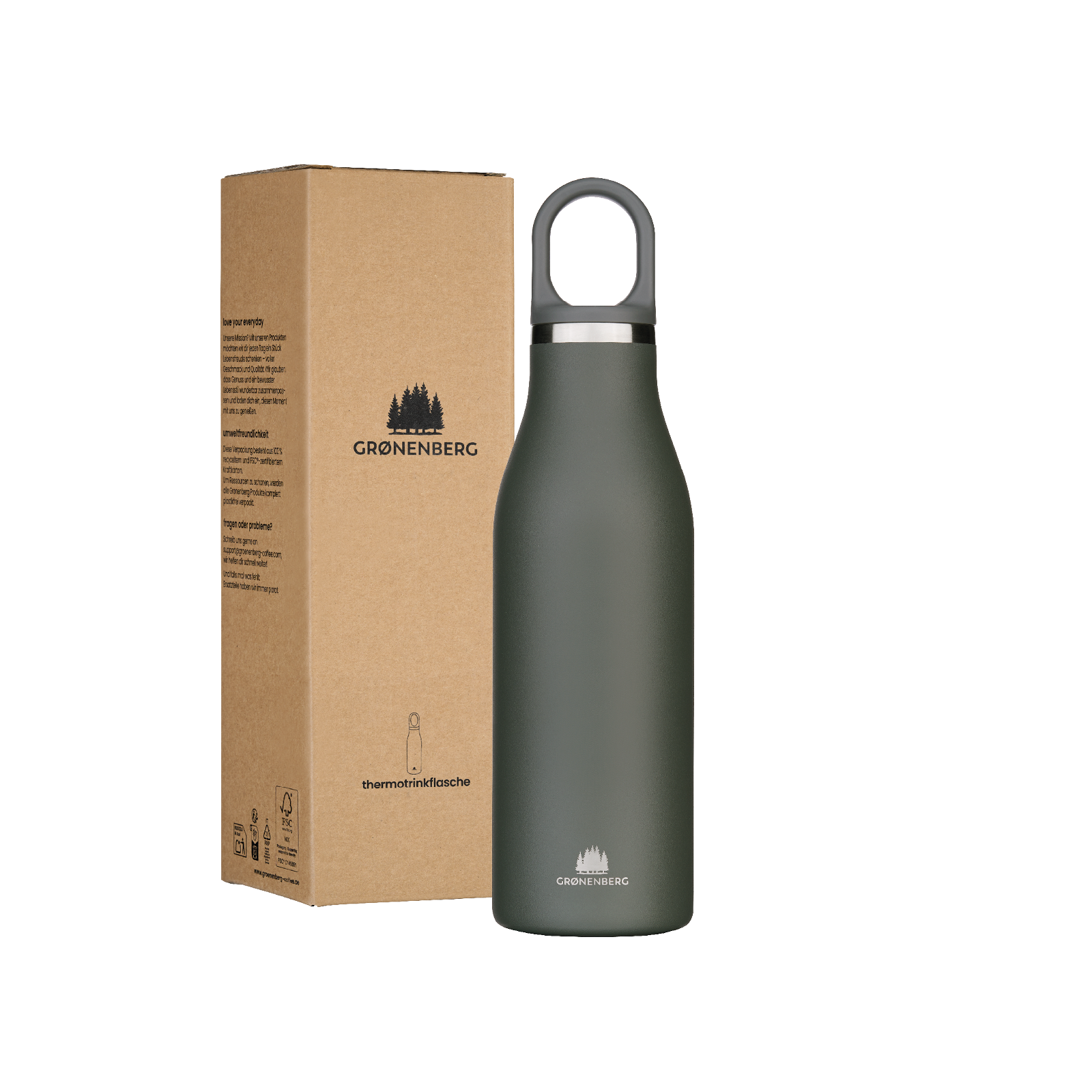 Groenenberg Thermo Trinkflasche aus Edelstahl 500ml Forest