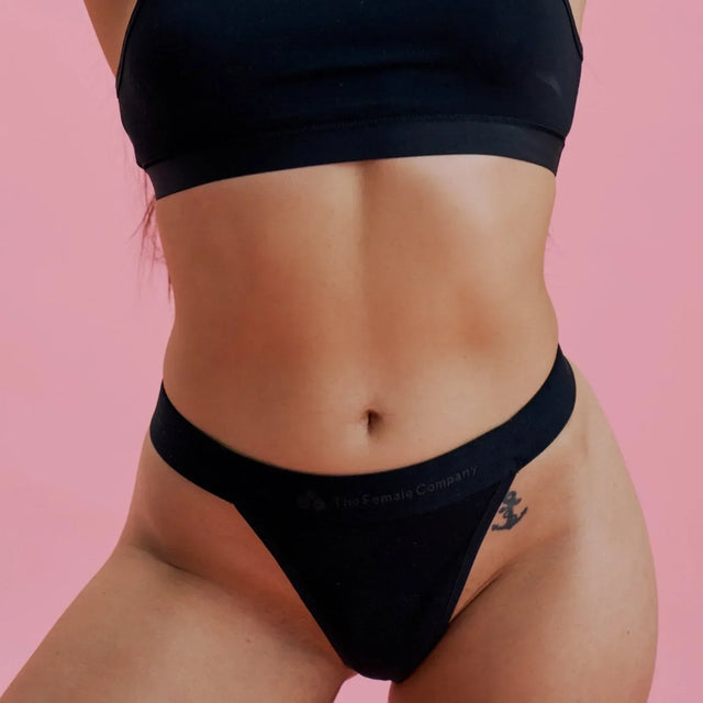 THE FEMALE COMPANY Period Panty Tanga "TAPE" Medium Schwarz