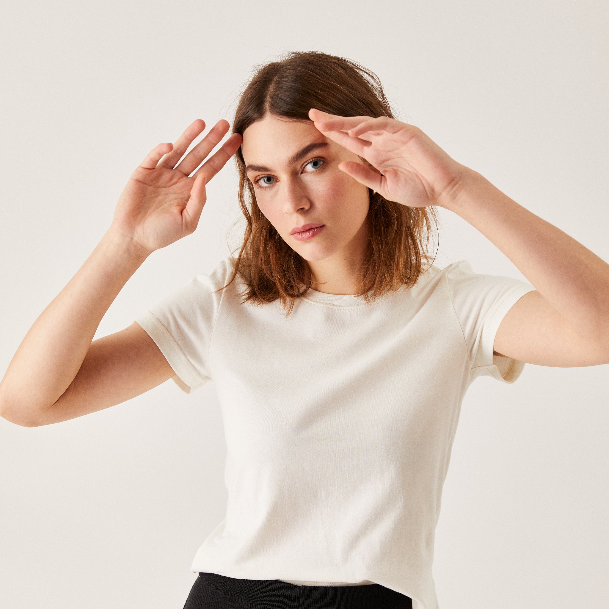 The Slow Label Fitted Tee Ecru