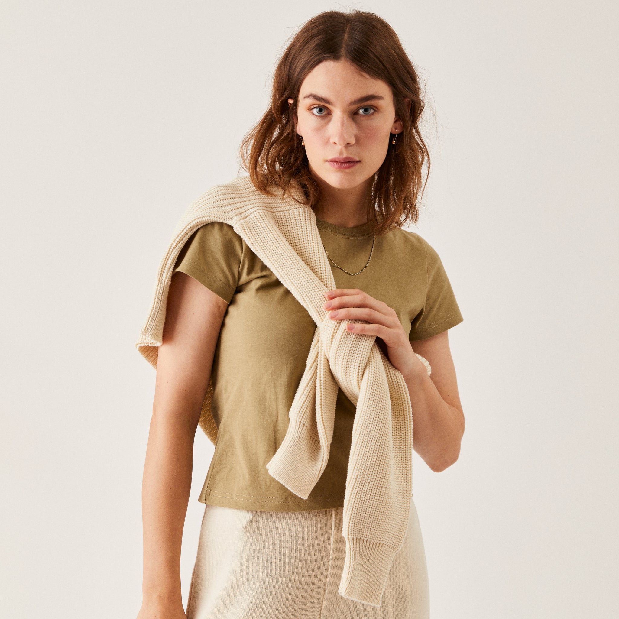 The Slow Label Fitted Tee Leaf