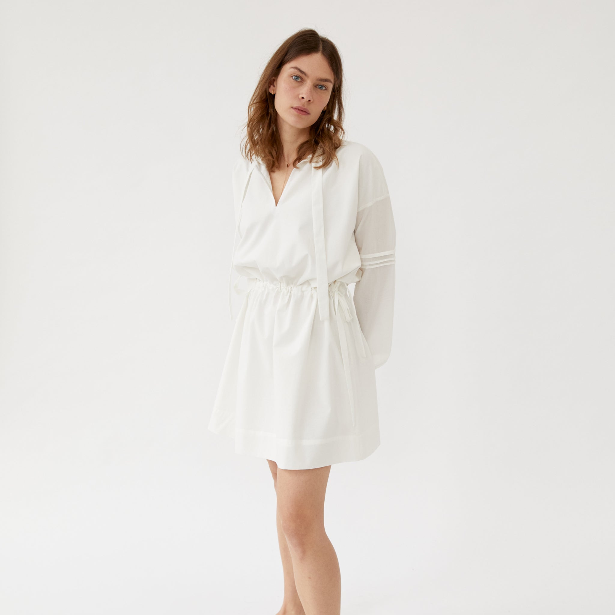 The Slow Label Puff-Sleeved Dress White