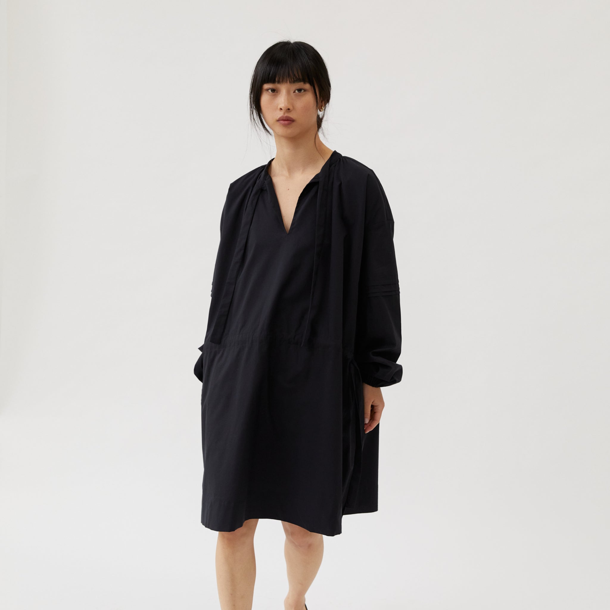 The Slow Label Puff-Sleeved Dress Black