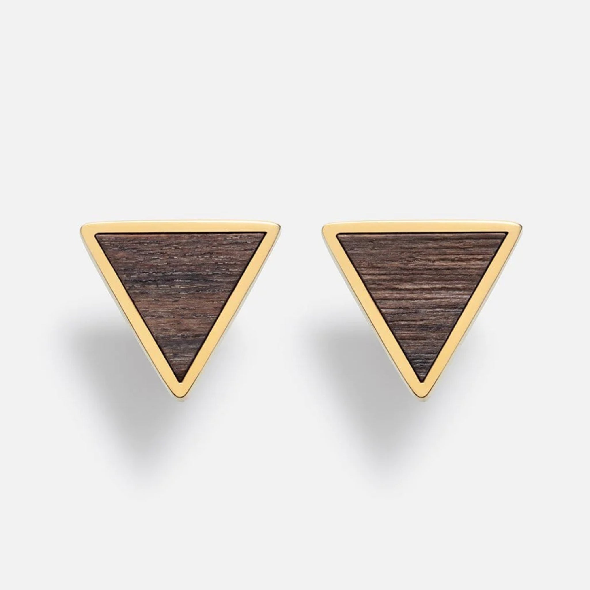 KERBHOLZ Ohrstecker "TRIANGLE EARRING" Sandalwood Shiny Gold
