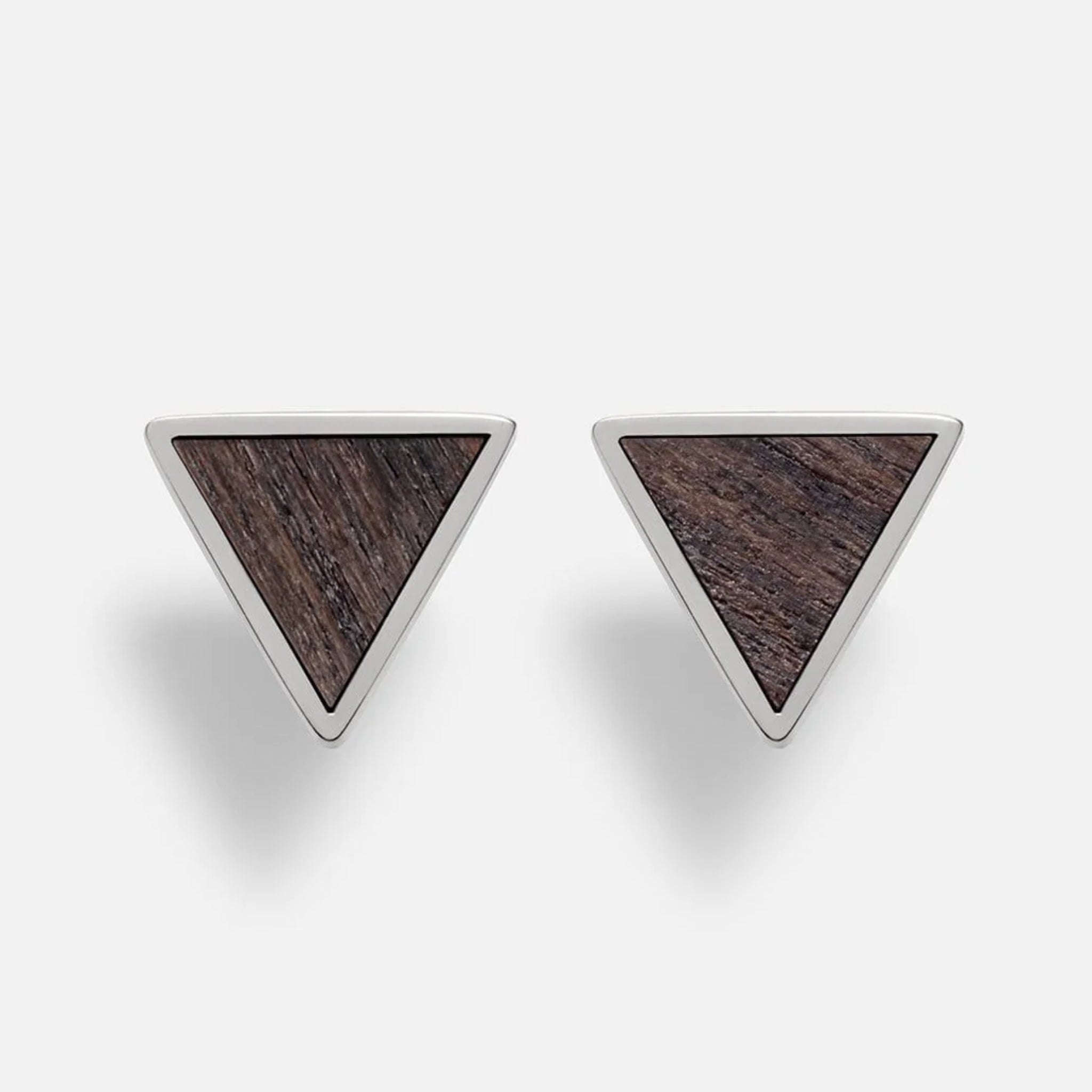 KERBHOLZ Ohrstecker "TRIANGLE EARRING" Sandalwood Shiny Silver