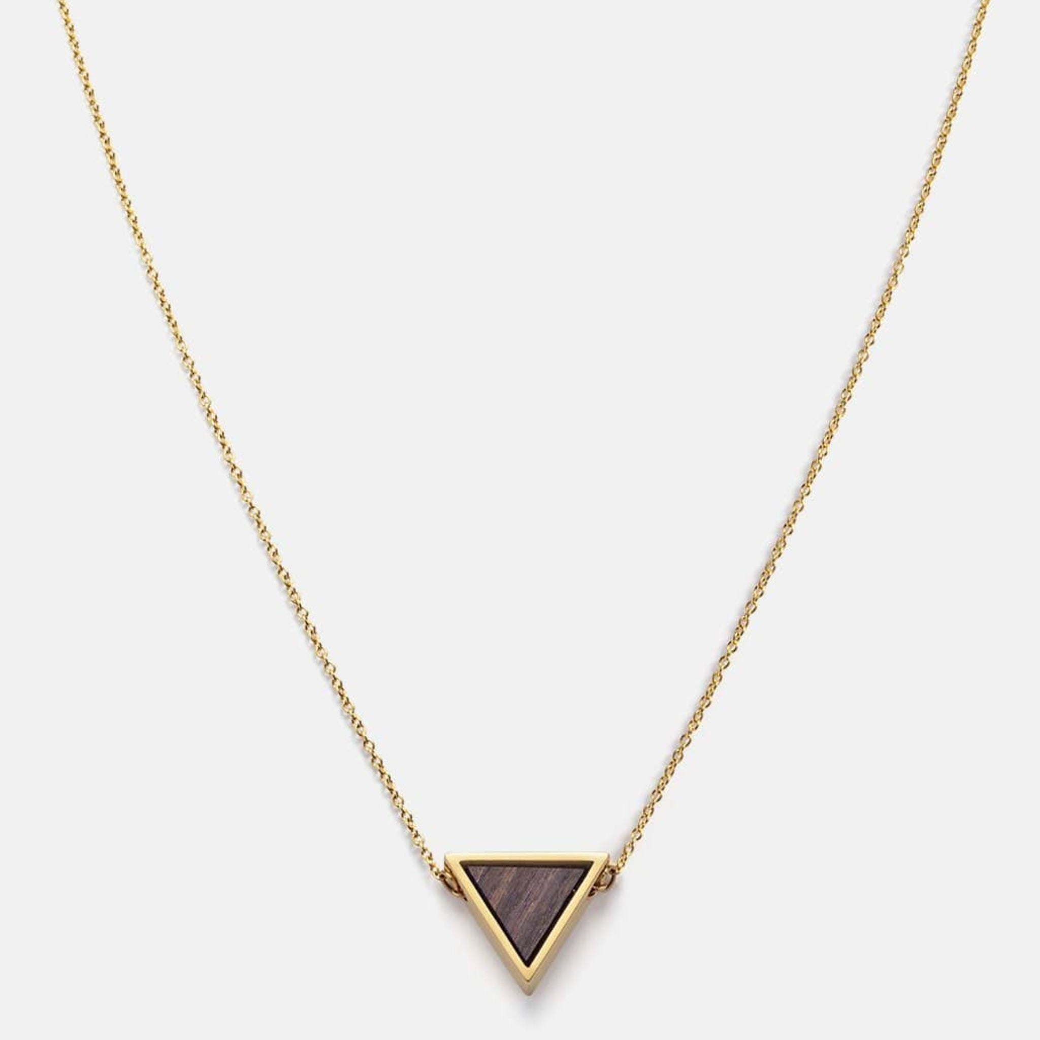 KERBHOLZ Halskette "TRIANGLE NECKLACE" Sandalwood Shiny Gold