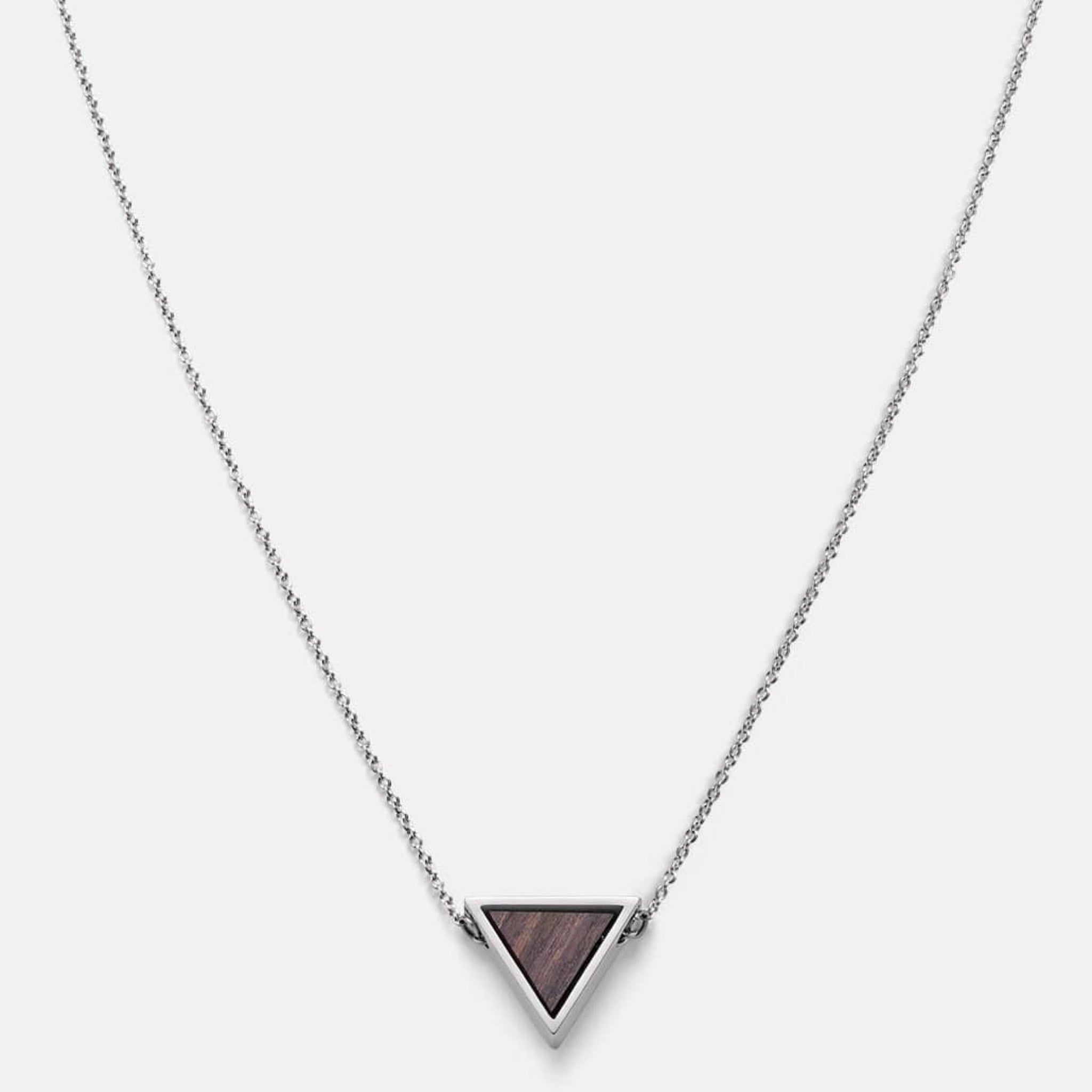 KERBHOLZ Halskette "TRIANGLE NECKLACE" Sandalwood Shiny Silver