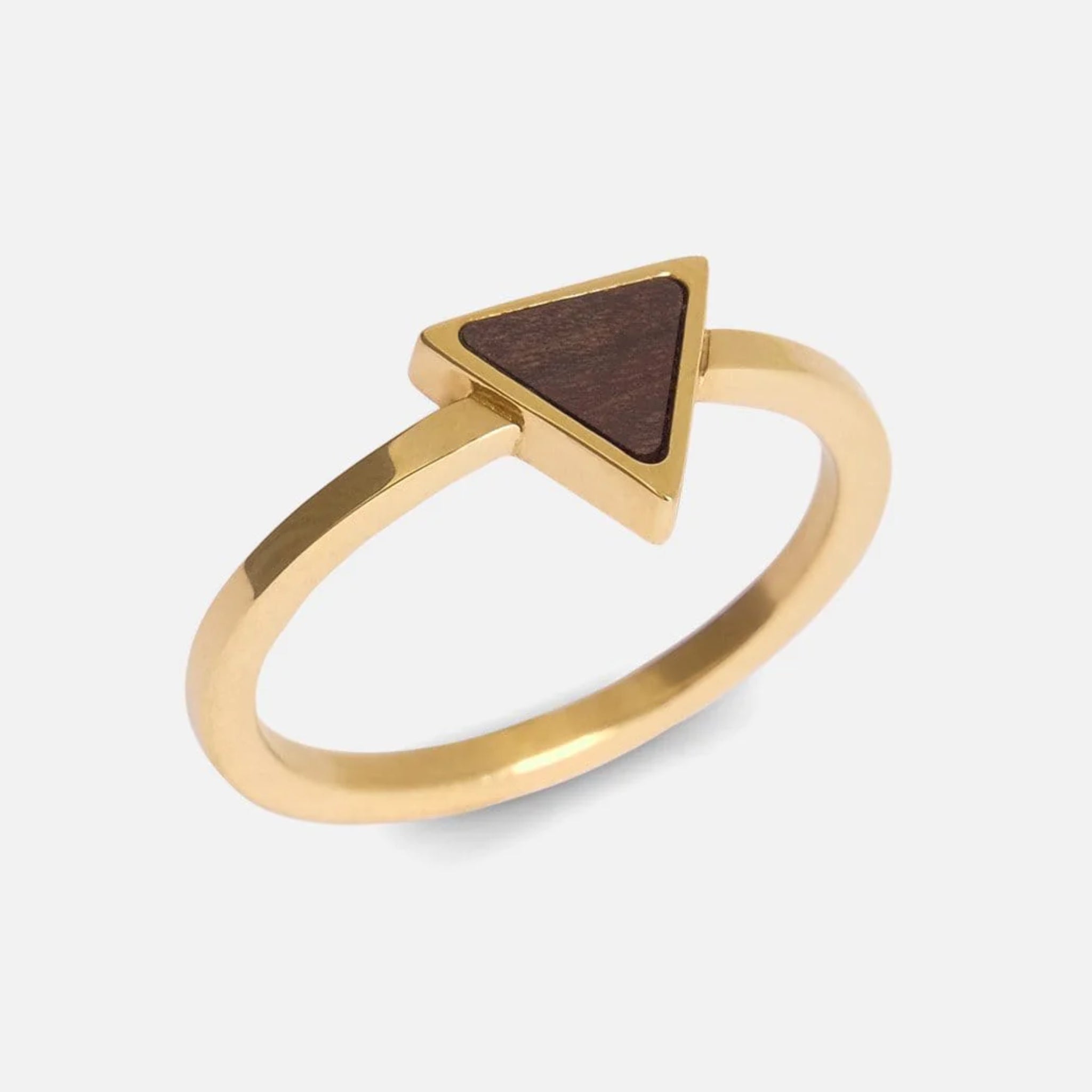 KERBHOLZ Ring "TRIANGLE RING" Gold & Sandelholz