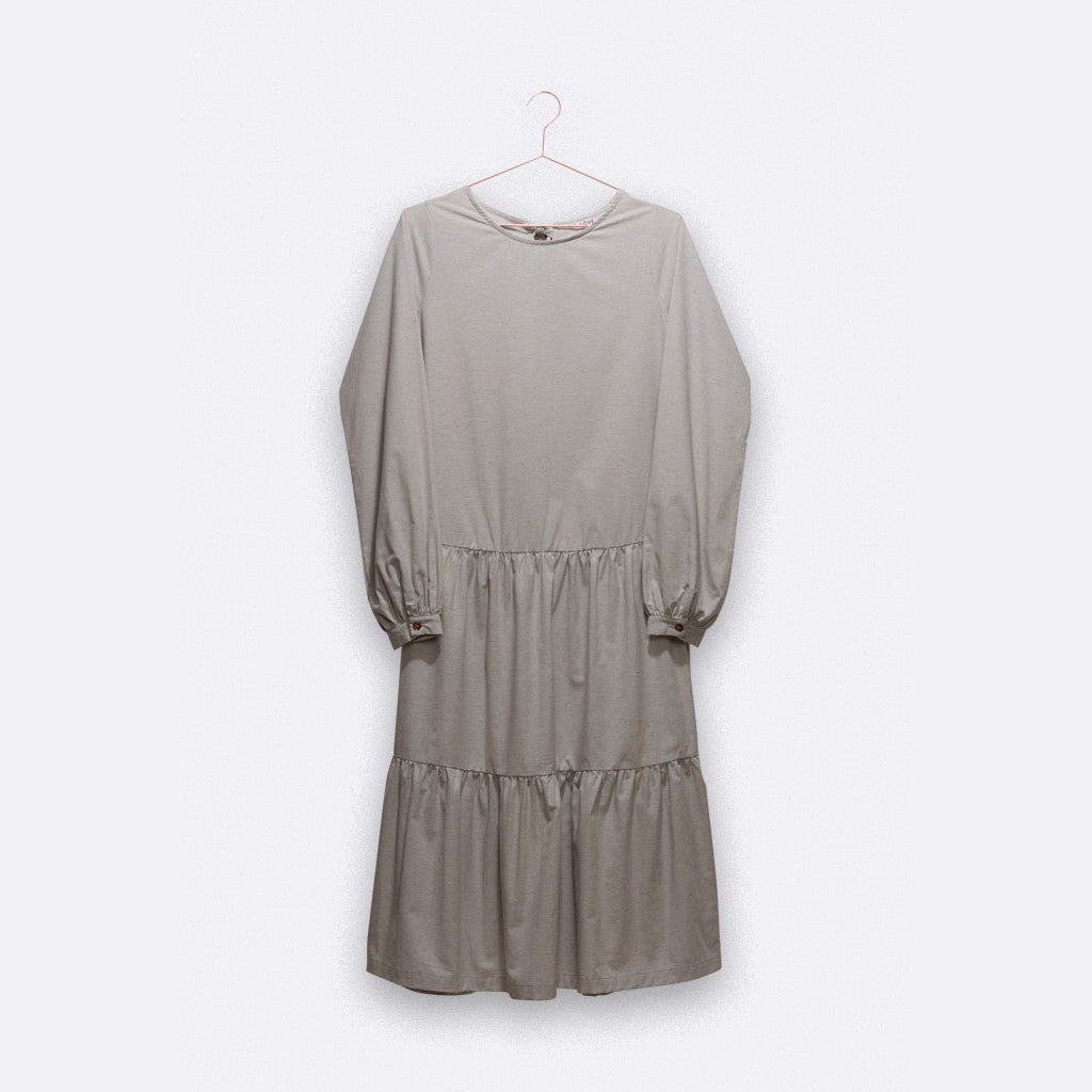 LOVE FOR WOMEN Damen Midikleid "Trine" Hellgrau