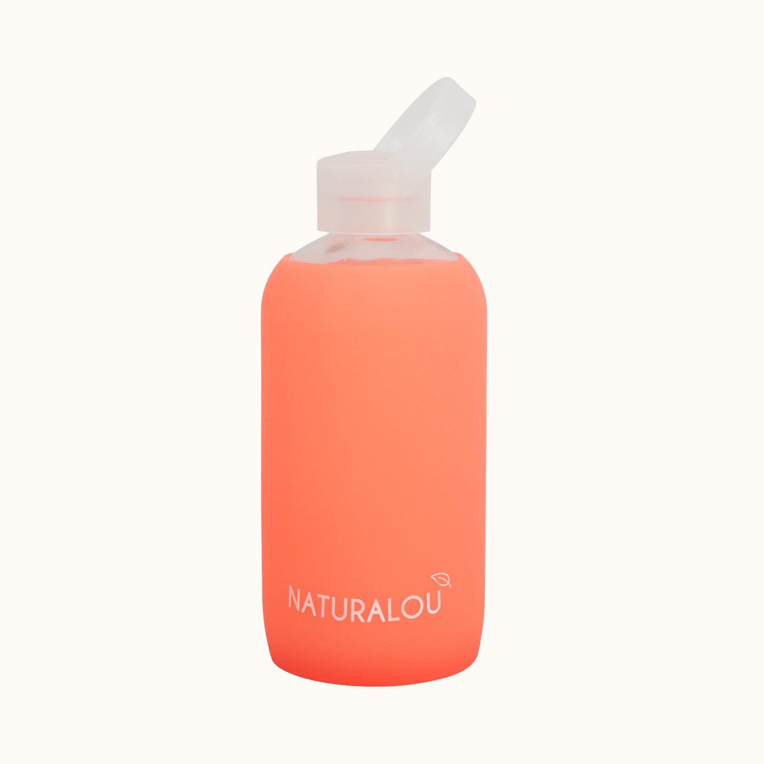 Naturalou Trinkflasche aus Glas 500ml Koralle