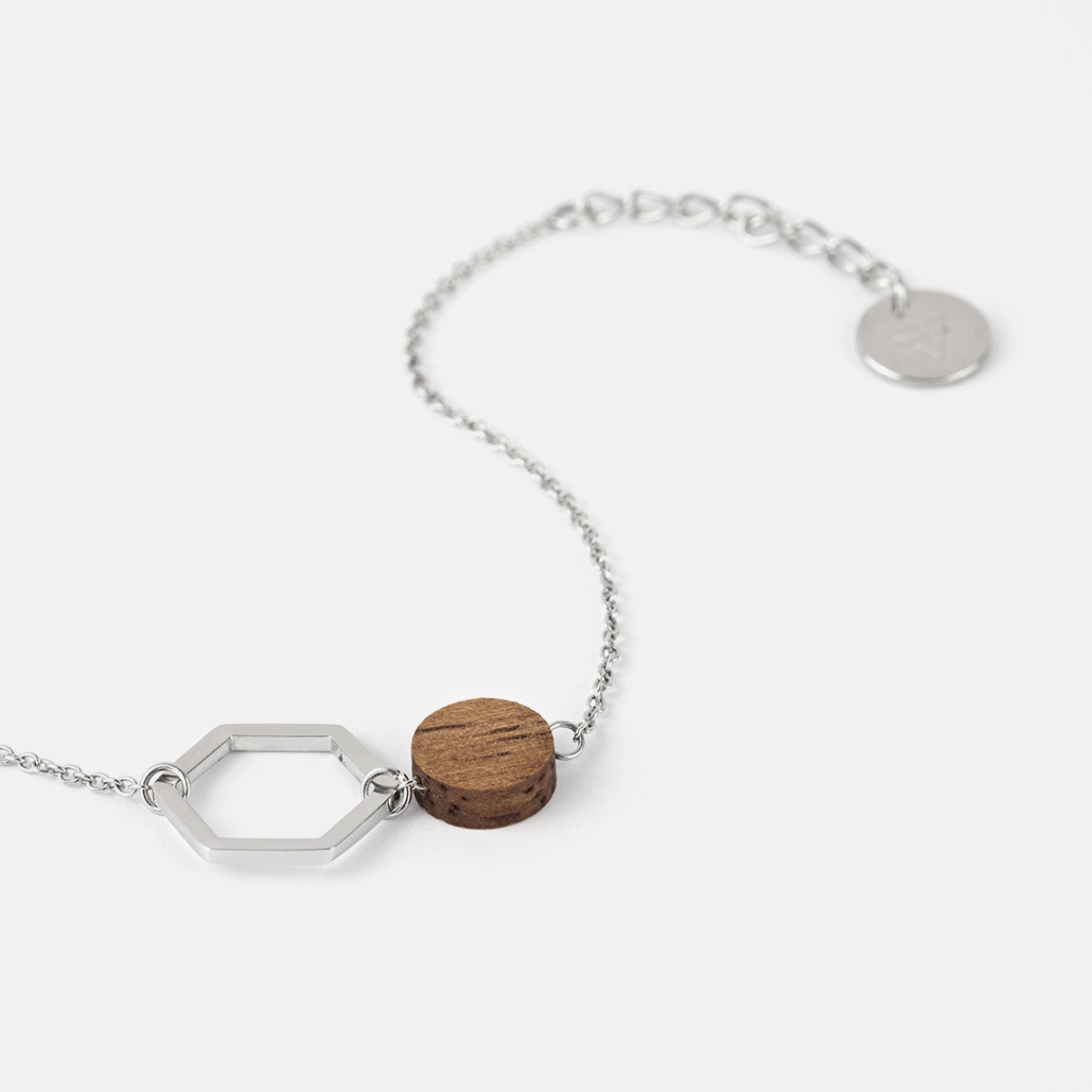 KERBHOLZ Armband "TWIN BRACELET" Walnut Shiny Silver