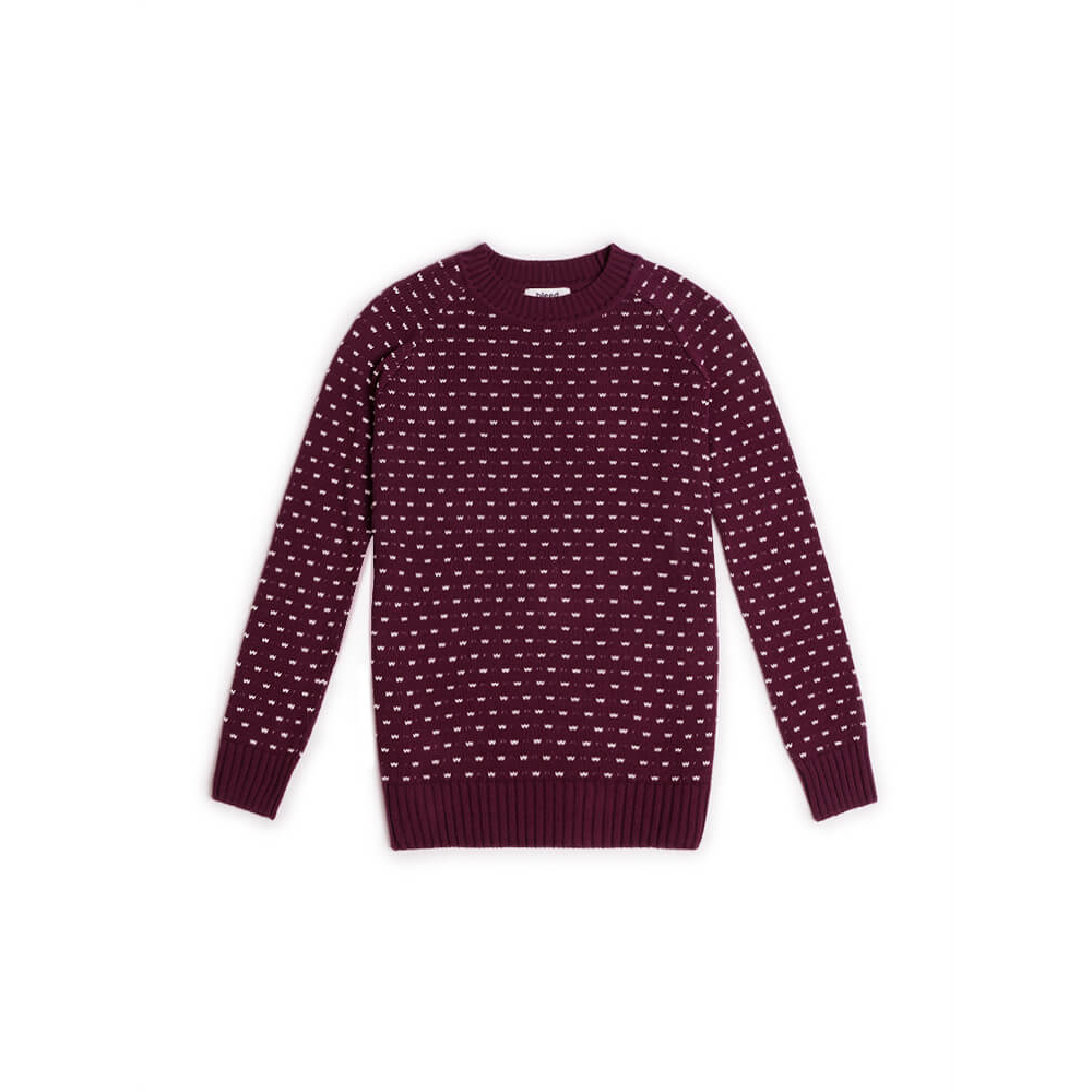 bleed clothing Damen Summits Knitted Jumper Burgundy Red Grey