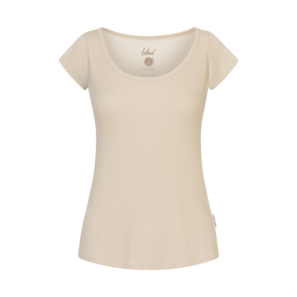 bleed clothing Damen Ribster Lyocell (TENCEL™) T-Shirt Beige